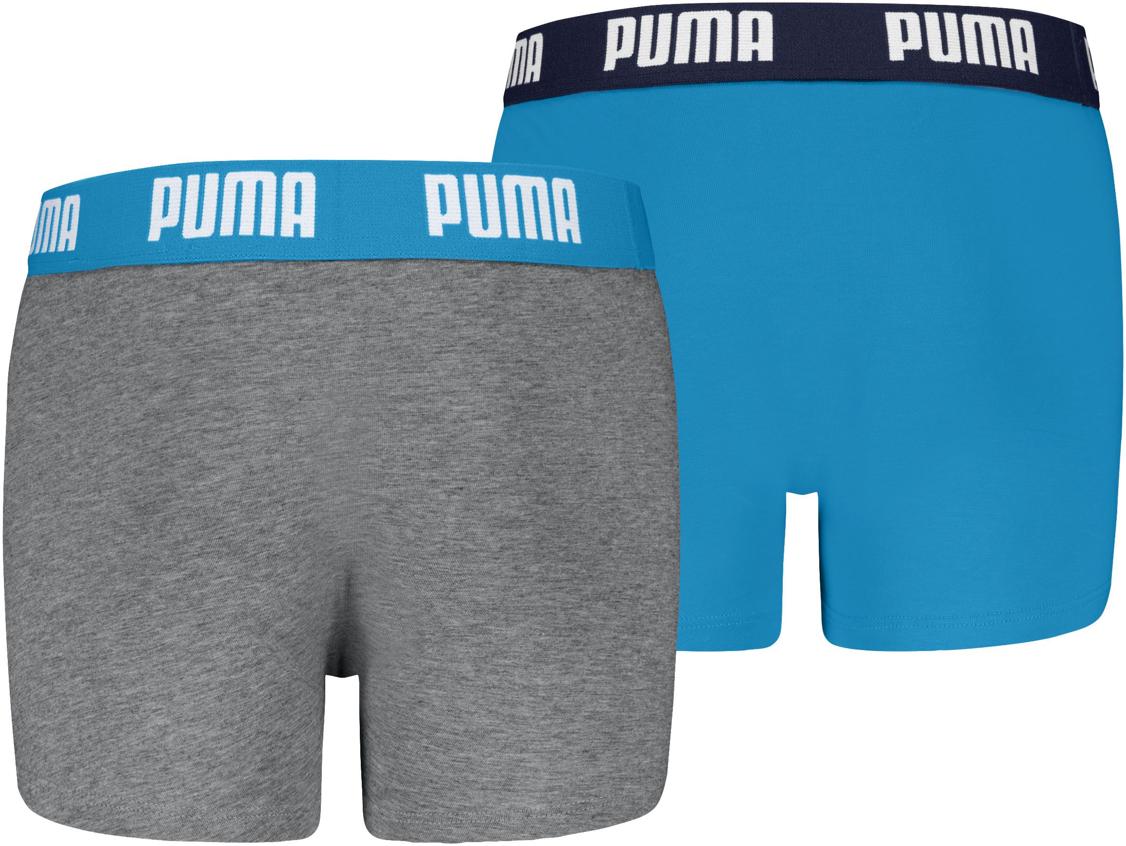 PUMA Boxershorts PUMA BOYS EVERYDAY BASIC BOXERS 2P (2er Pack) Boys, mit Logobund, elastisch