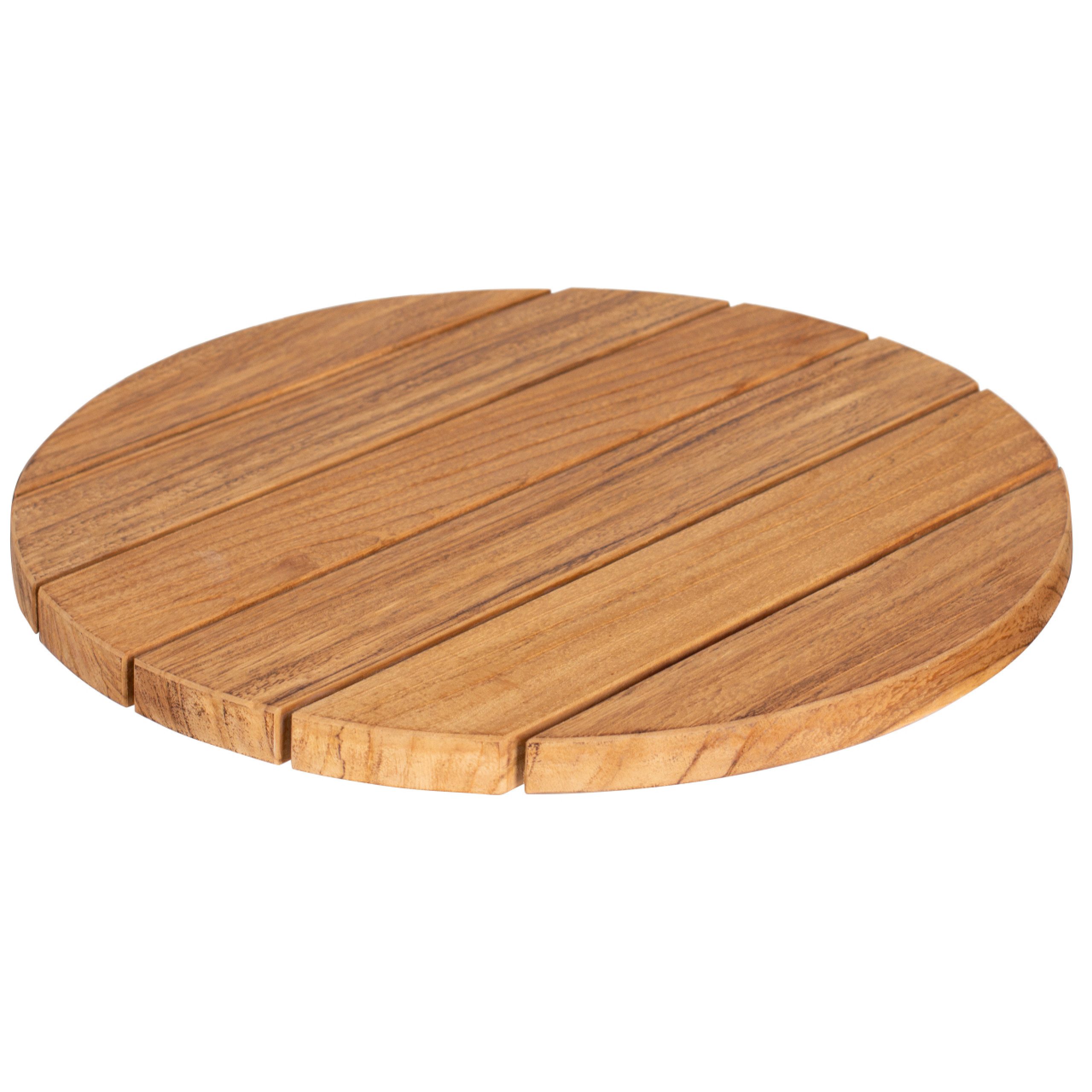 deVries Beistelltisch deVries "LAZY SUSAN" Drehteller aus Teakolz 6 Latten rustikale Optik