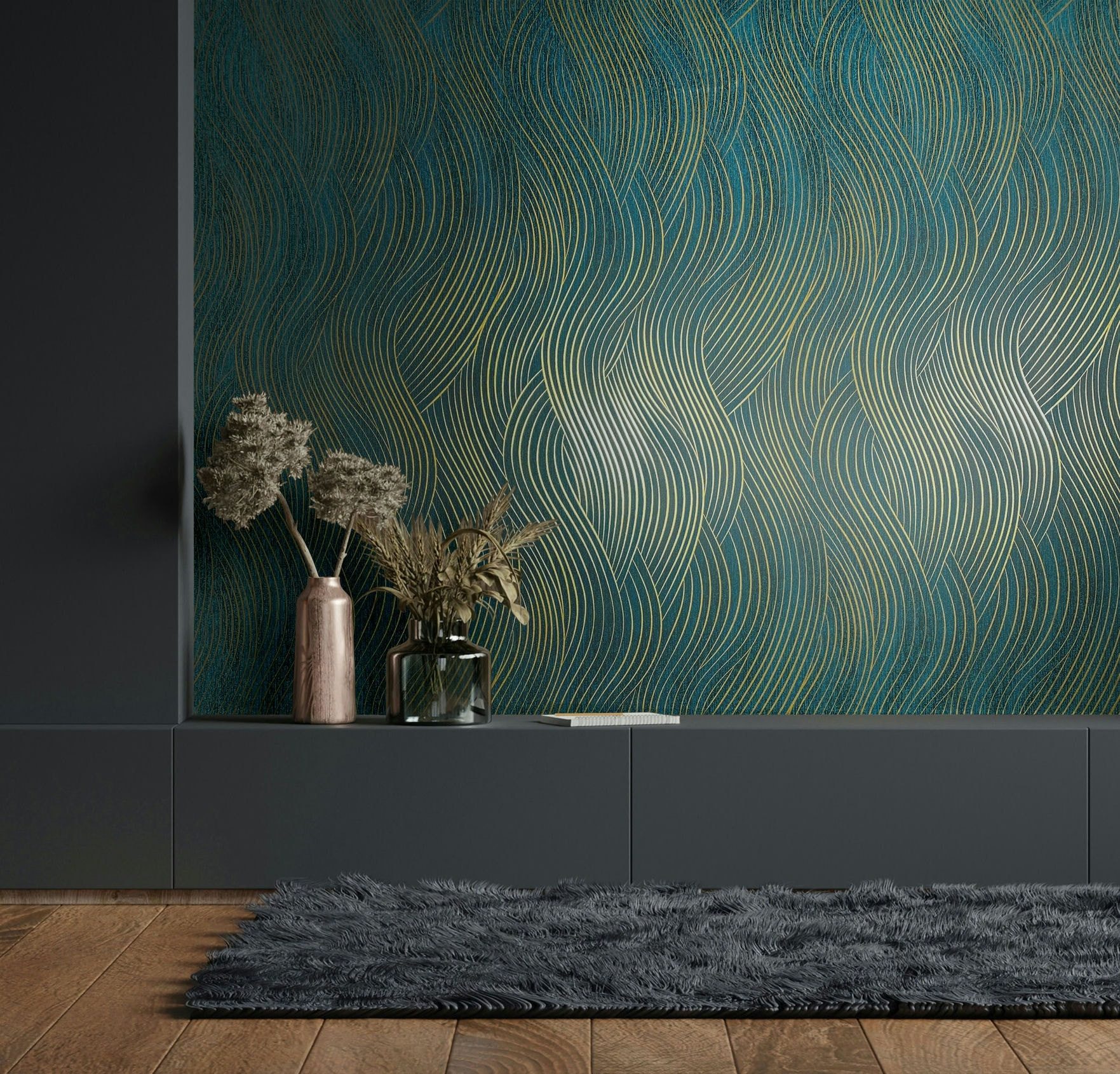 Marburg Vliestapete Tapete Wavy Stripes, geprägt, günstig online kaufen