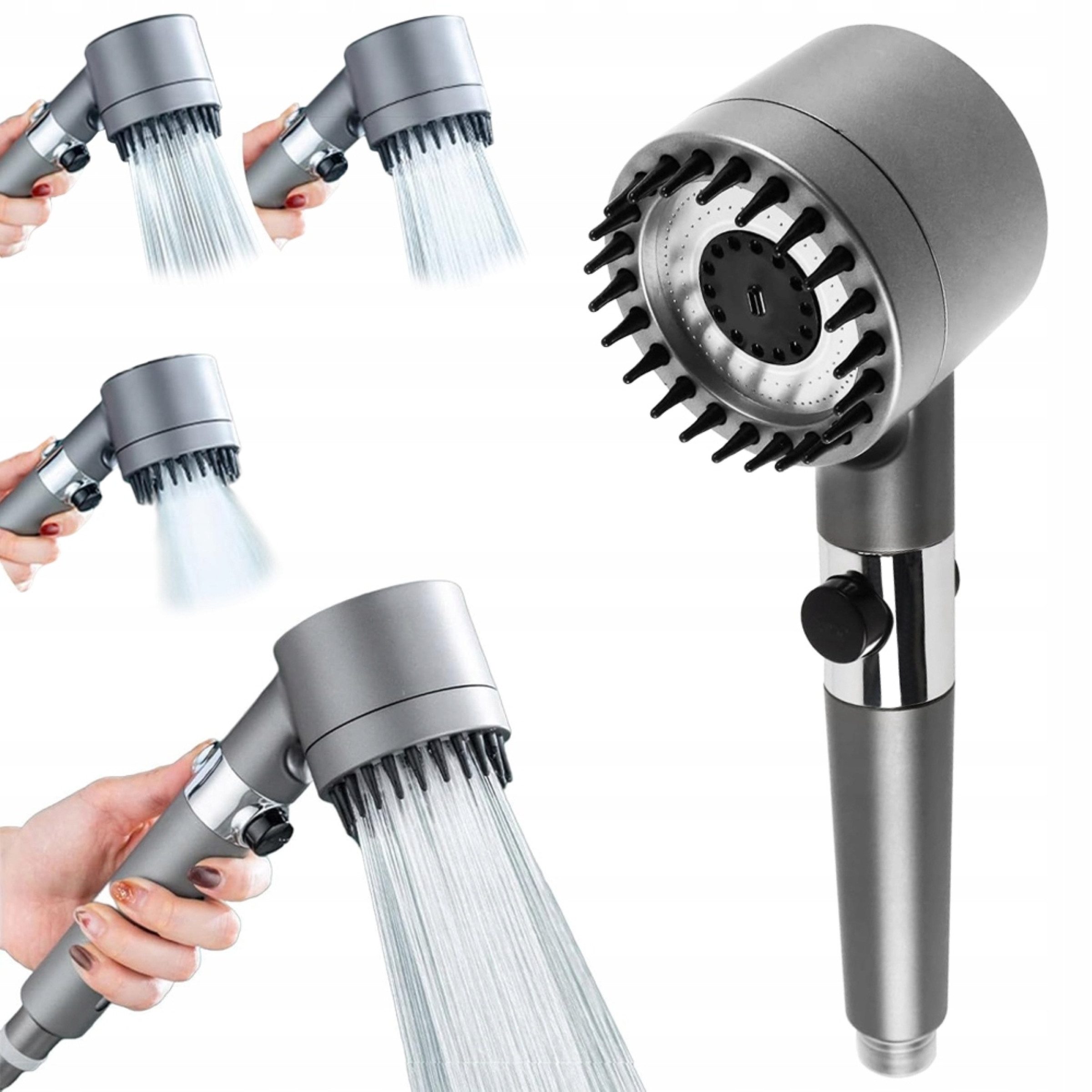 Verkgroup Handbrause Handbrause 3 Modi mit Filter und STOP-Taste wassersparende Dusche, (Handbrause 3 Strahlarten mit Wasserfilter und STOP-Taste, Handbrause mit Filter, 3 Strahlarten und STOP-Taste), 3 Modi, Filter, STOP-Taste, ergonomischer Griff
