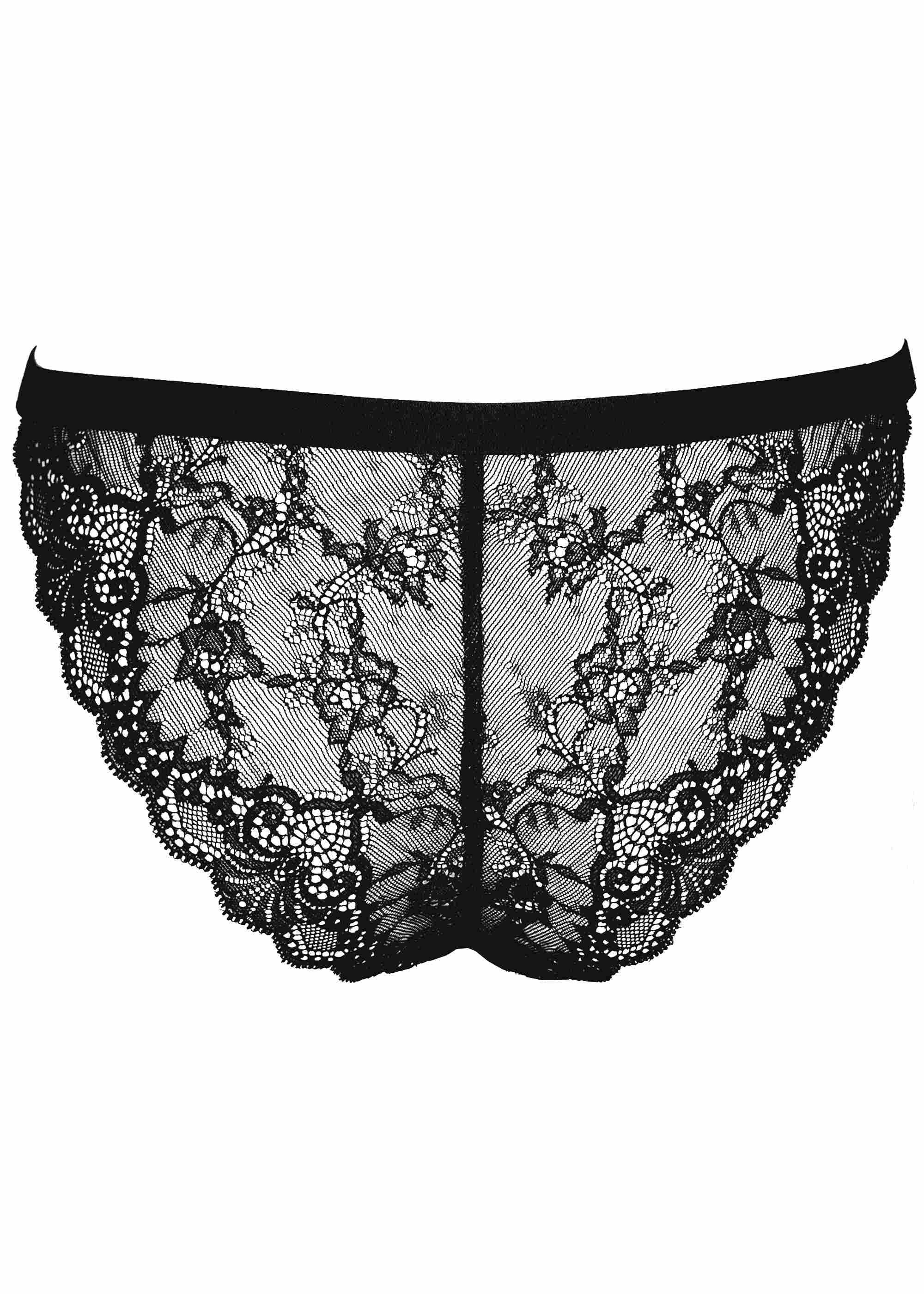 Jenny-Bell Brasilslip Playful Brasilan schwarz (Brazilian, 1-St., Spitze) passt nahezu jeder Größe da verstellbar