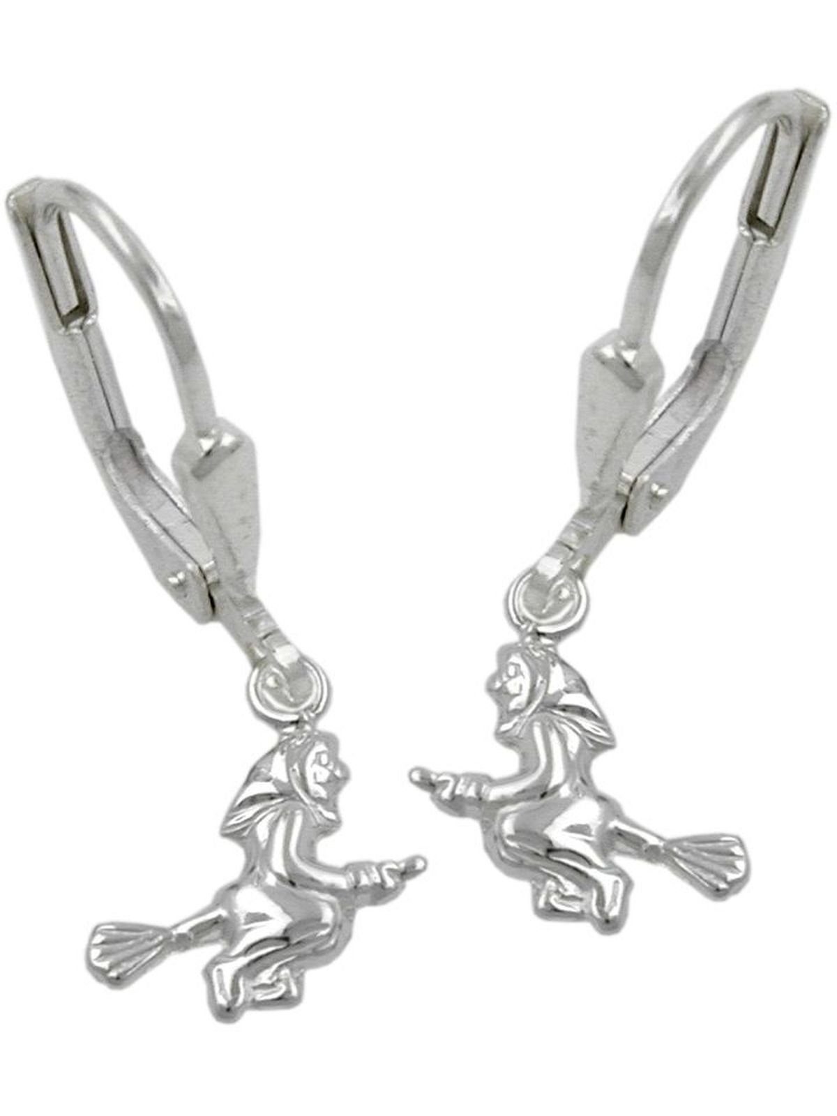 Gallay Paar Ohrhänger Ohrhänger Ohrringe 23x9mm Hexe glänzend Silber 925 (1-tlg)