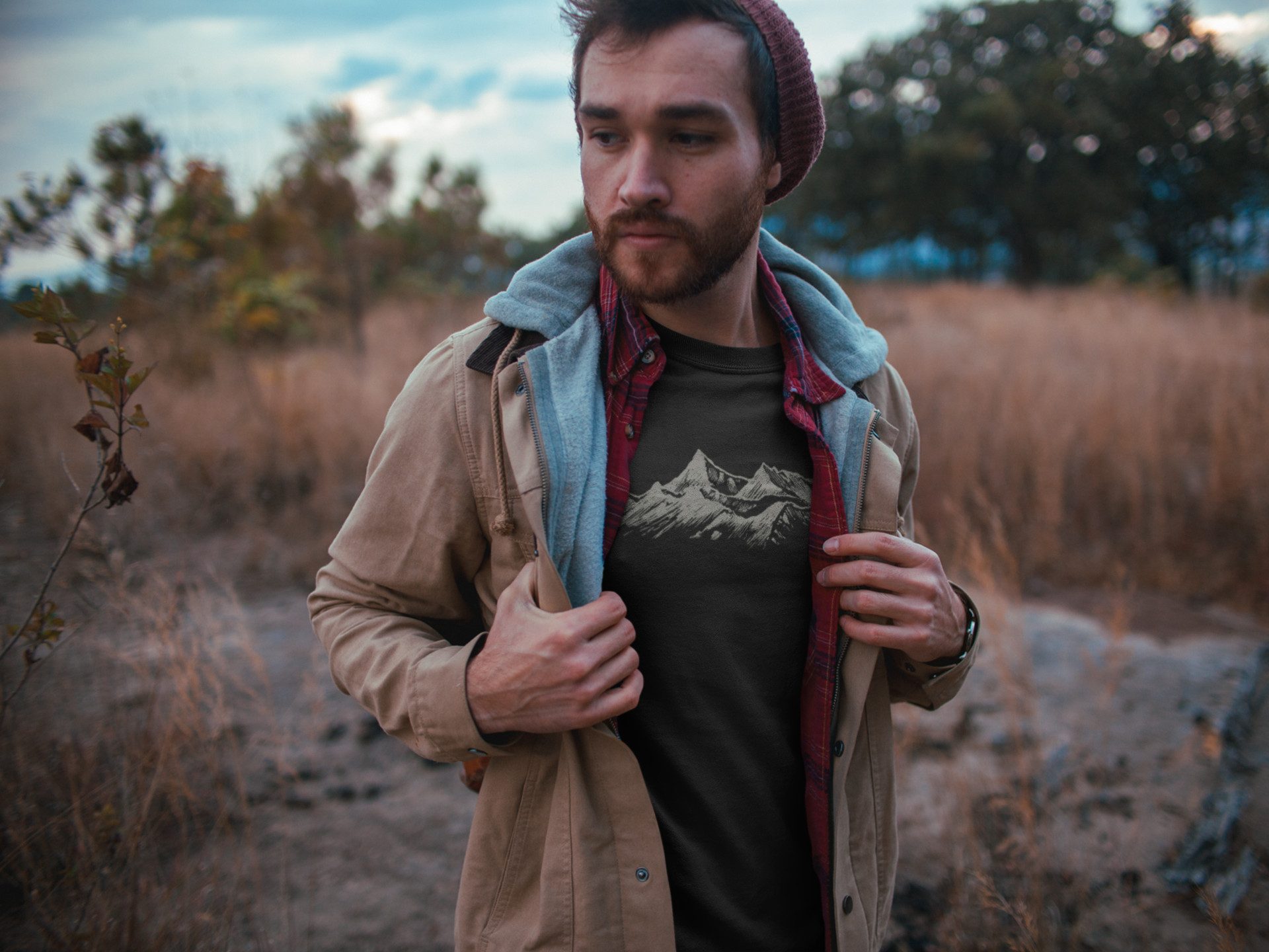 Baddery Print-Shirt Wander T-Shirt: "Alpengipfel" - günstig online kaufen