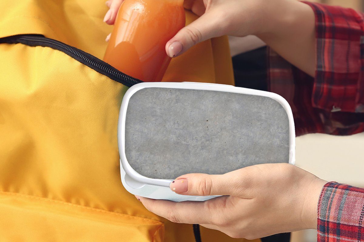 Kinder (2-tlg), Brotbox Brotdose, Industriell, Lunchbox für MuchoWow und Mädchen weiß Muster für Erwachsene, - - und Beton Kunststoff, Jungs