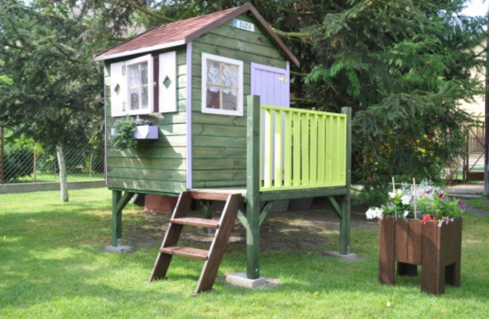 bv-vertrieb Spielturm Kinderspielhaus Spielhaus Holz-Gartenhaus Spielhütte - (3991)