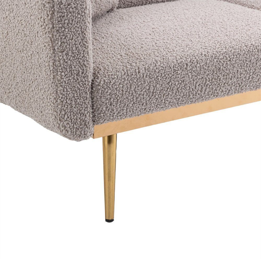 DOTMALL Klappbett Metallfüßen Samt-Lounge-Sofa,umwandelbares Schlafsofa grau mit