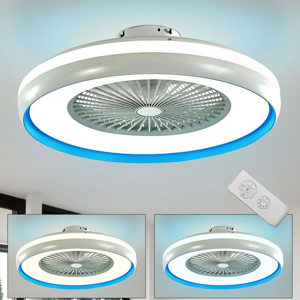 Lüfter LED Leuchte Lampe Tageslicht V-TAC Deckenventilator, Ventilator Decken 3-Stufen