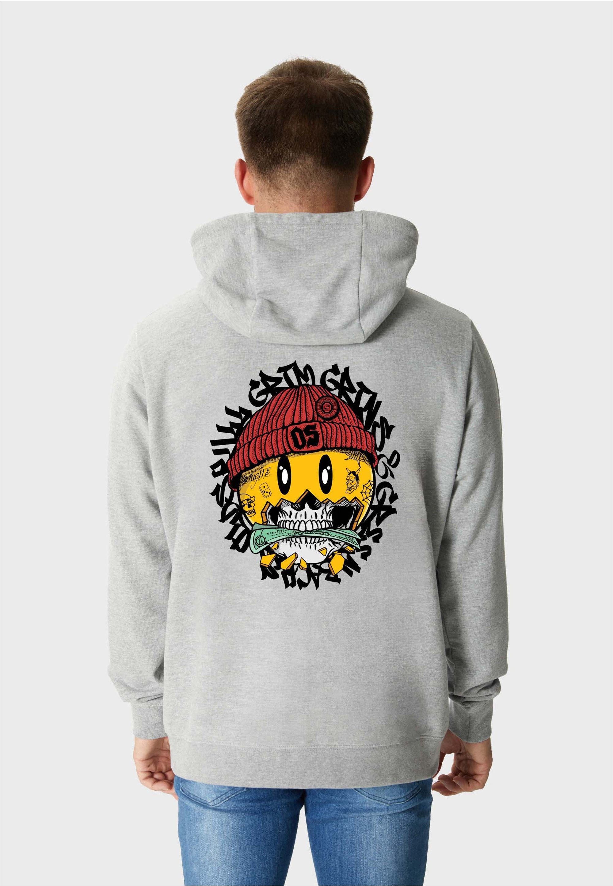 Oldskull Kapuzensweatshirt Xtreme Smiley Cash Skull Graphic Vintage-Vibe in günstig online kaufen