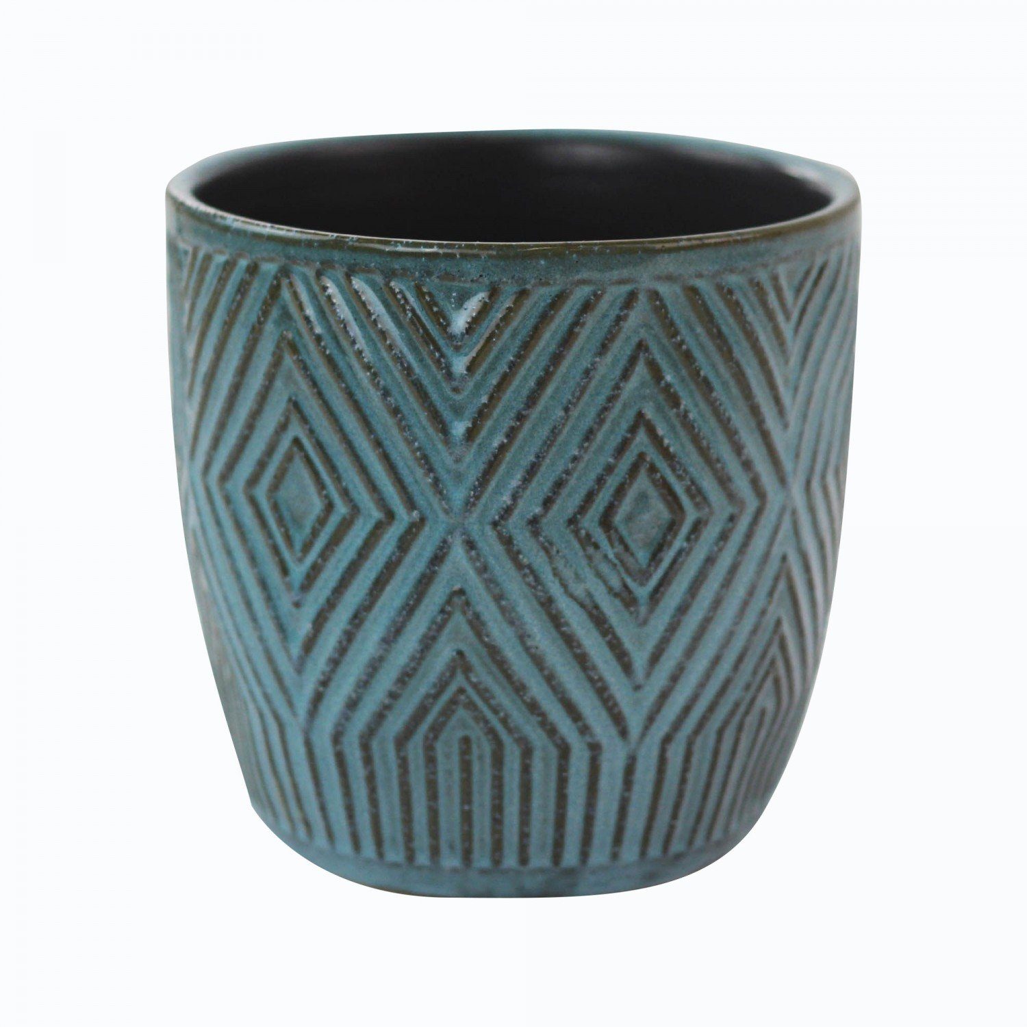 mitienda Übertopf Übertopf aus Keramik geometrisch blau 14cm Modern. € 17,25