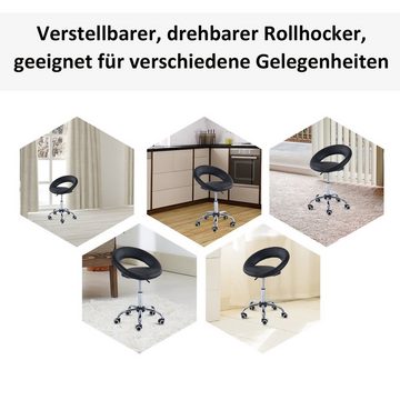 HOMCOM Rollsitz Rollhocker (Set, 1 St., Arbeitshocker), Rollhocker Drehhocker Hocker Kosmetik höhenverstellbar Schwarz