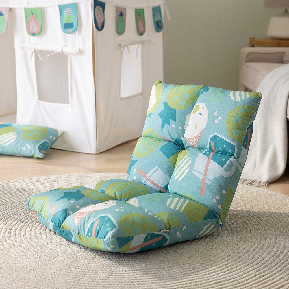 howa Kindersessel colorful blue, 2 in 1 Kindersessel - Kinderliege, Bodensessel mit Liegefunktion