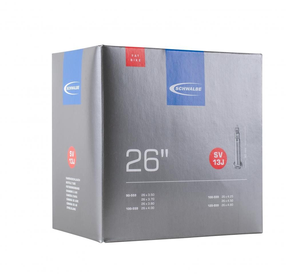 Schwalbe Fahrradschlauch Schwalbe Schlauch MTB SV13J für FAT BIKE 26x3.50/4.80 Zoll mit französ