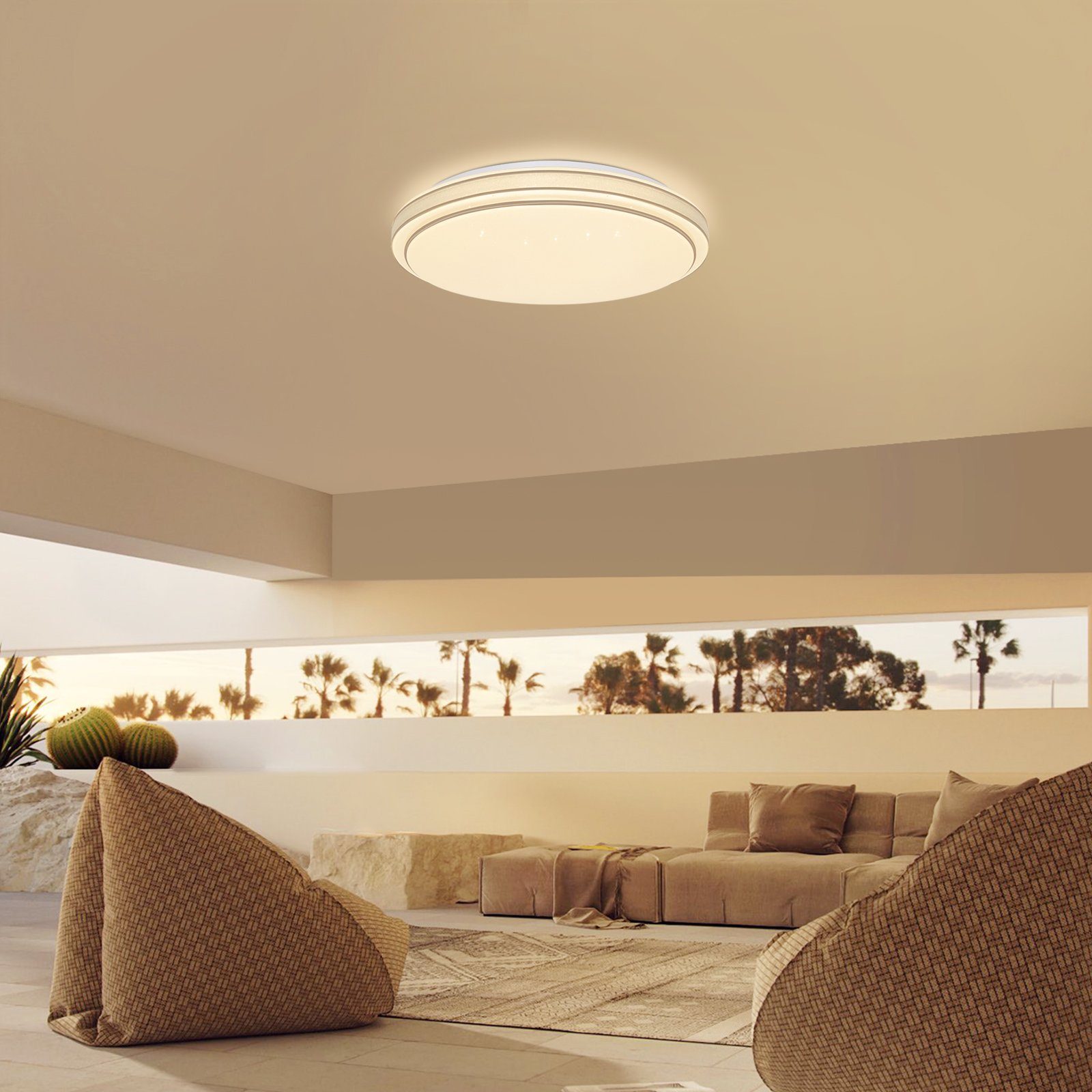 Deckenleuchte Sternenhimmel Schlafzimmerlampe LED LED integriert Modern Nettlife fest 12/23/44W Rund,