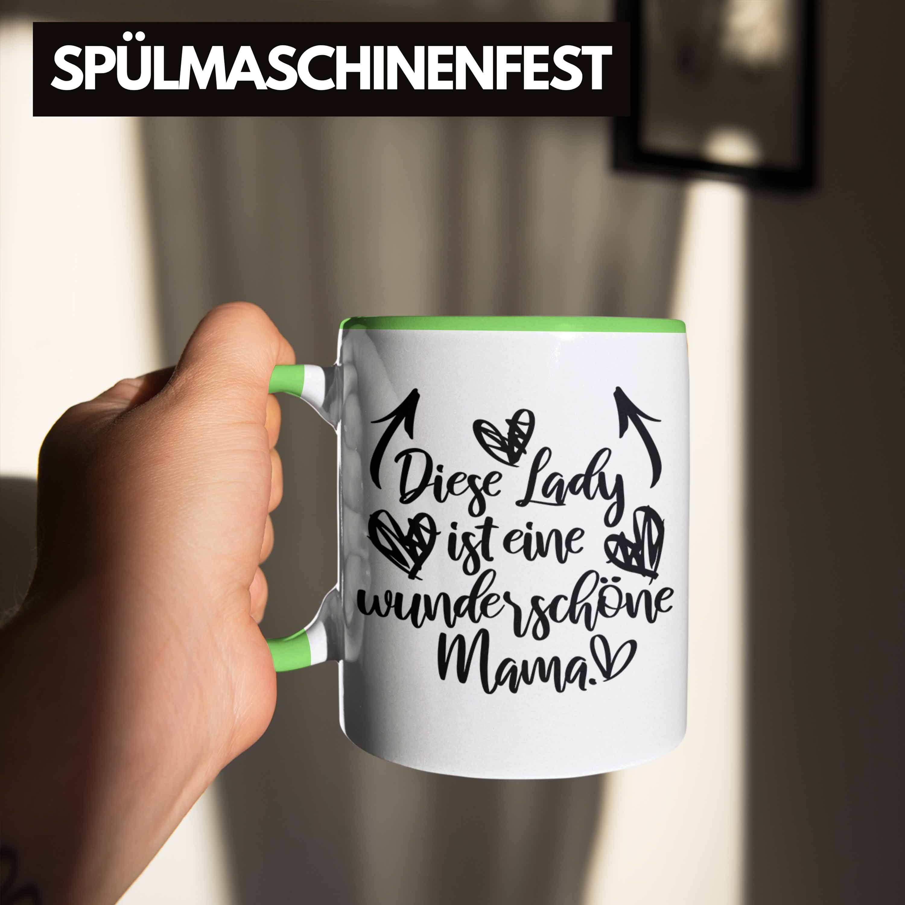 Geschenk Kaffeetasse Grün Mutter Spruch mit Geschenkidee Tasse Tasse Trendation Muttertag Trendation Wunderschöne Mama -