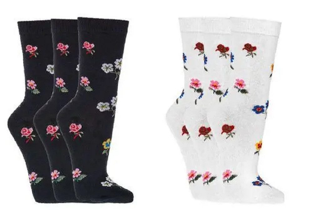 Socks 4 Fun Freizeitsocken Socks 4 Fun Blümchen (3-er Bündel, 3-Paar, 3 Paa günstig online kaufen
