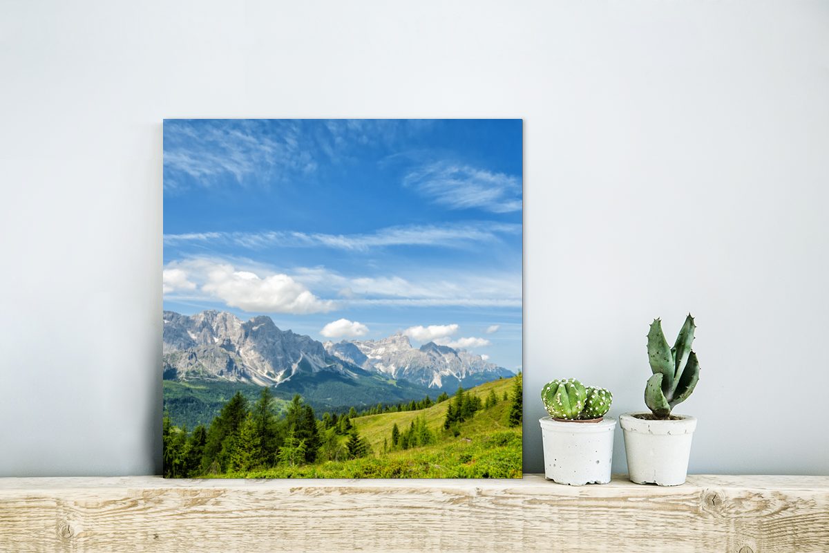 MuchoWow Metallbild Alpen - Berge (1 aus Aluminium St), Metall, Alu-Dibond-Druck, - Gemälde Gras, deko