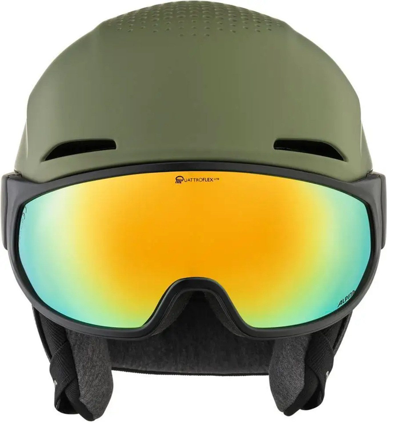 Alpina Sports Skihelm Alpina Alto Q-Lite Visier Skihelm Snowboardhelm olive matt blue A9236