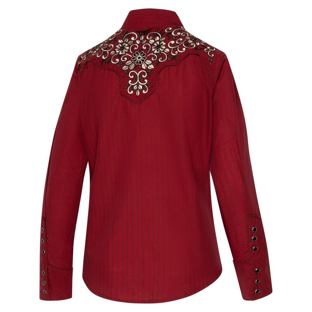 Stars & Stripes Langarmbluse Catherine Westernbluse mit Stickerei, Kordelpaspelierung und Westernmanschetten