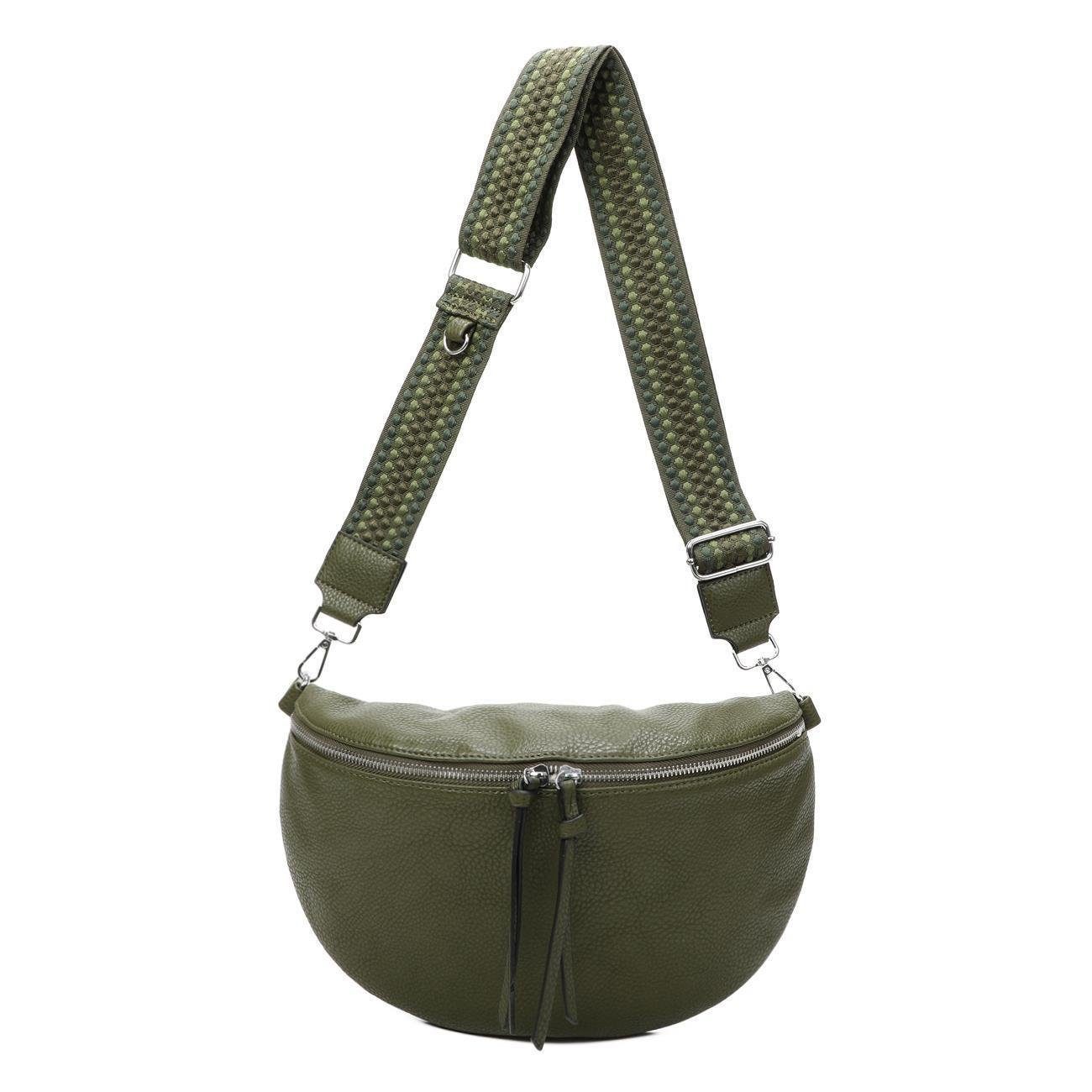 Schultertasche Damen Brusttasche Umhängetasche CrossBody Lederoptik Bag + Muster Gurt
