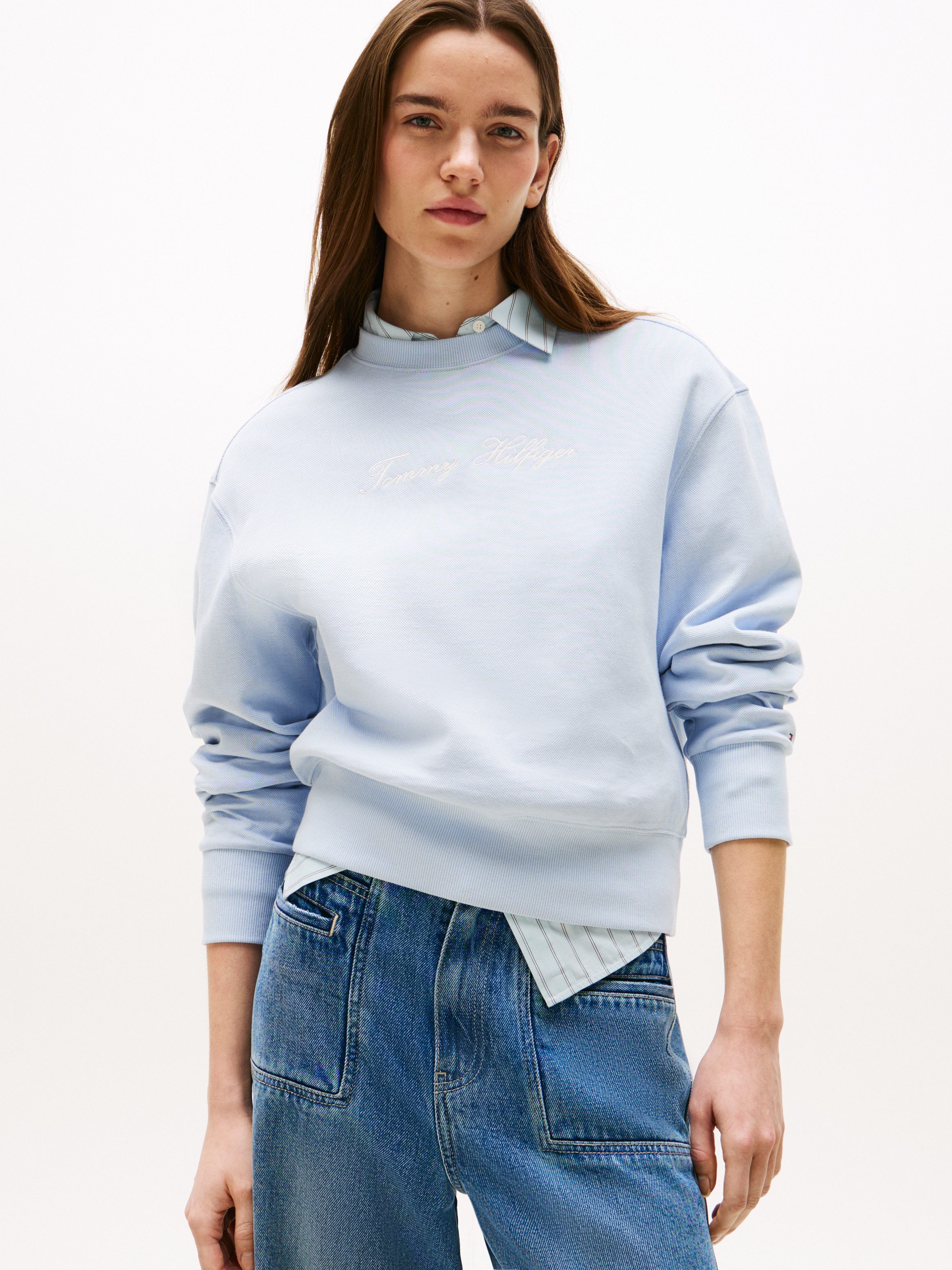 Tommy Hilfiger Sweatshirt SCRIPT REG PIQUE günstig online kaufen