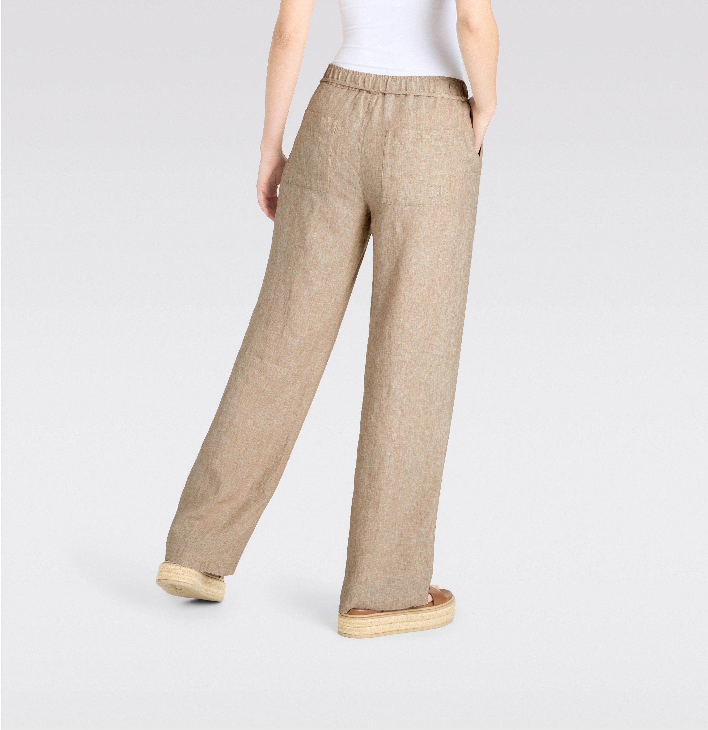 MAC Leinenhose CHIARA BELT Sommerhose Wide Fit, mit geradem, weitem Bein – Bild 4 von 5