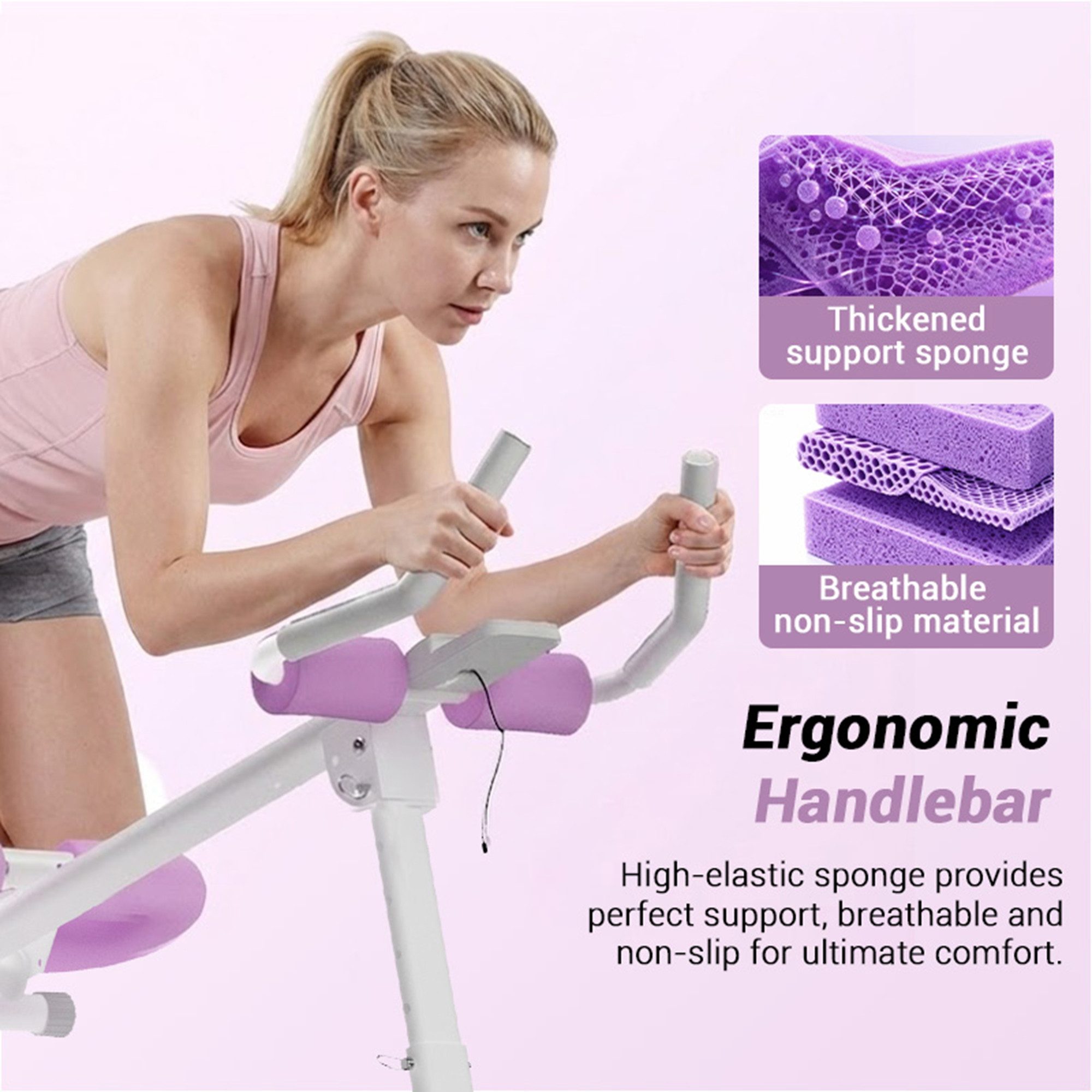 UMAY Bauchtrainer Home Bauchmuskeltrainer Faltbares Design (mit LED-Anzeige Core Trainer Multifunktionales Heimfitnessgerätfür Bauch-und GesäBmuskulatur)