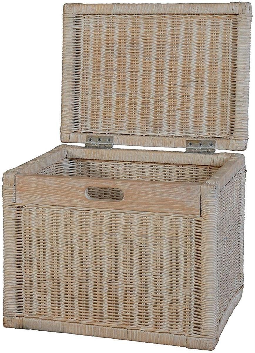 Krines Home Aufbewahrungskorb Hoher Korb mit Deckel Rattan geflochten Regal günstig online kaufen