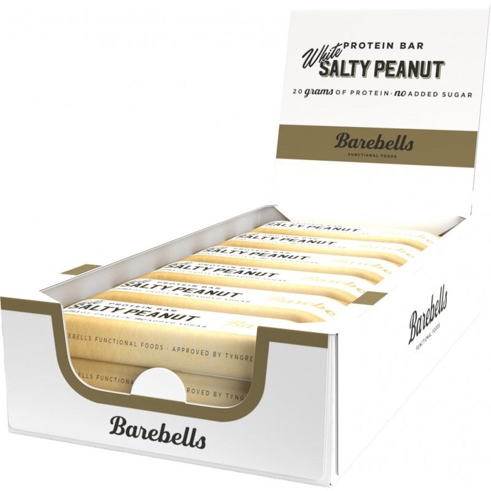 Barebells Barebells Protein Eiweiß Riegel (12 x 55g), White Salty Peanut Riegel, 12 er Packung à 12,00 St., 660 g, Hoher Proteingehalt, Wenig Zucker