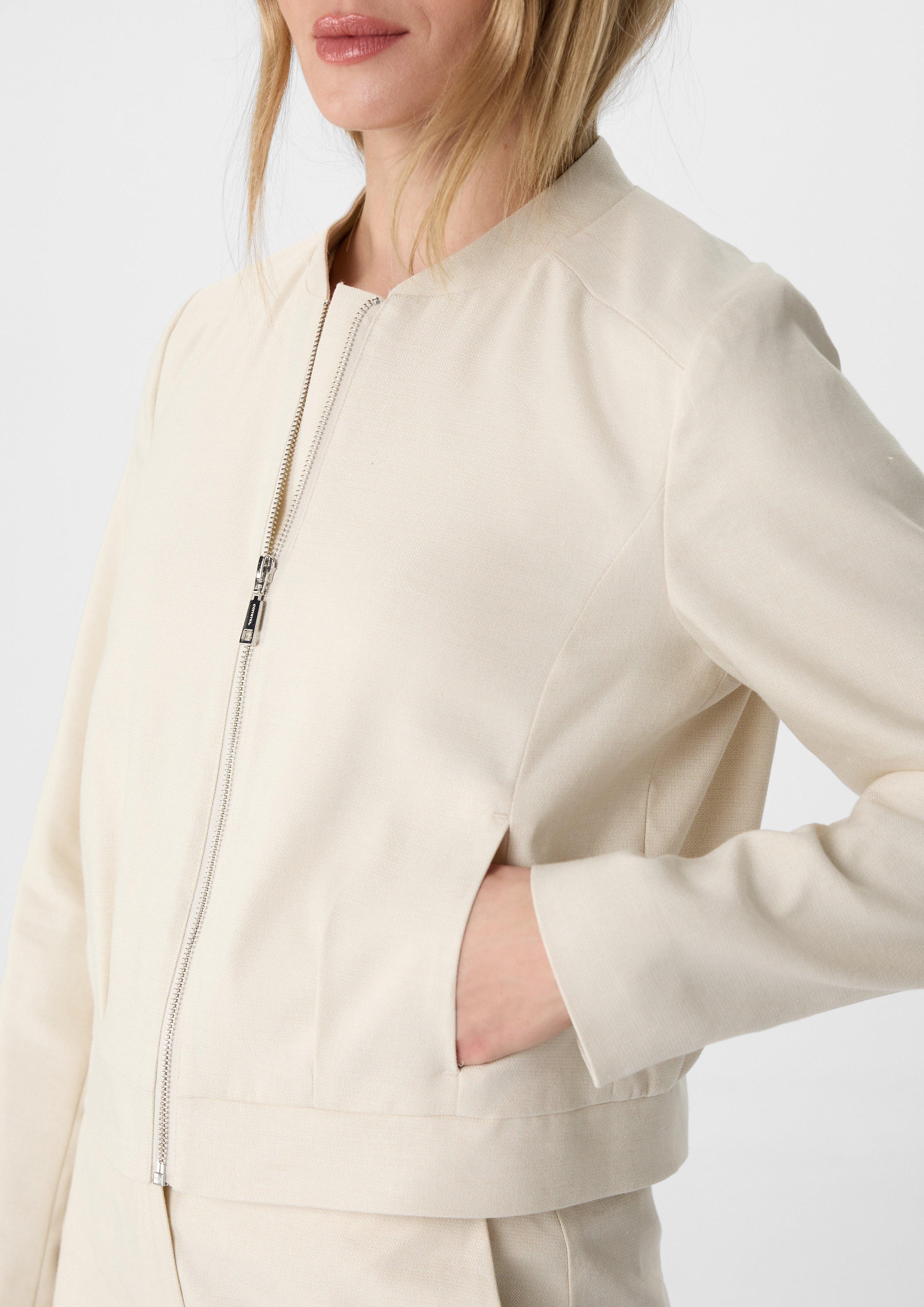 Comma Blusenblazer Leinemix-Jacke im Boxy Fit günstig online kaufen