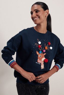 Next Sweatshirt Weihnachtspullover mit Rentieren und Bommeln (1-tlg)
