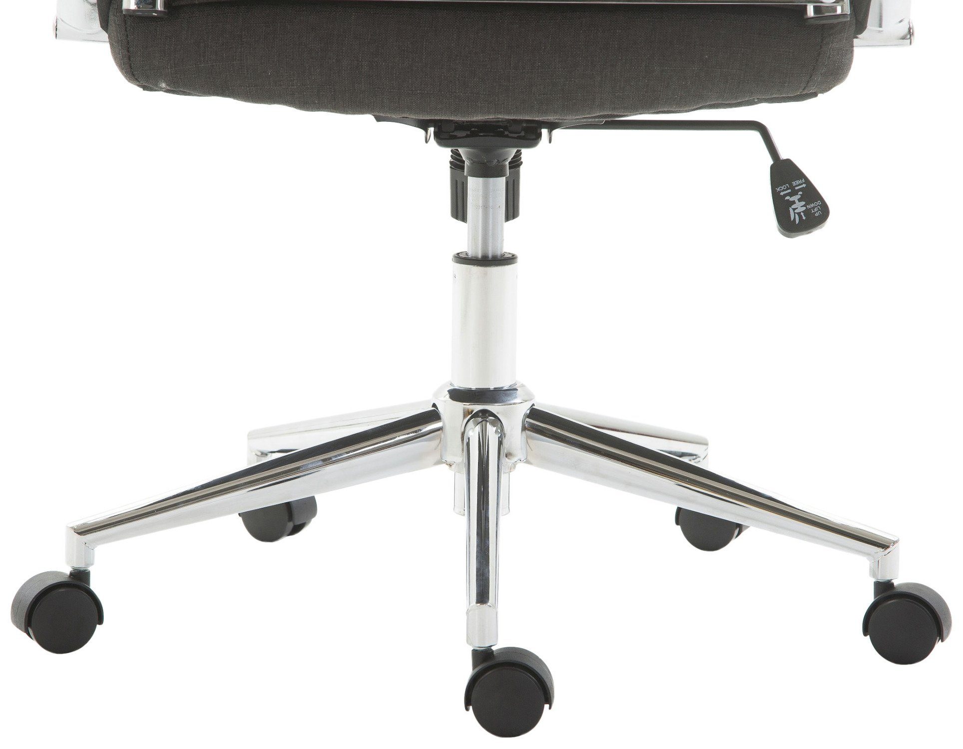 bequemer - drehbar Rückenlehne Chefsessel, 360° Metall XXL), - mit Stoff Bürostuhl Sitz: (Schreibtischstuhl, chrom Koro und höhenverstellbar Gestell: Bürostuhl Drehstuhl, TPFLiving dunkelgrau