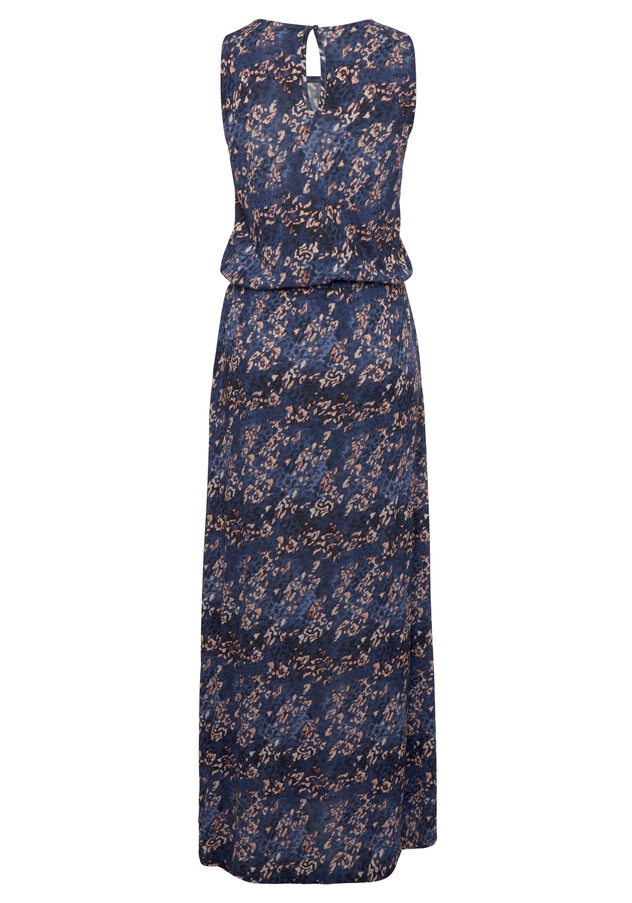 Vivance Maxikleid mit Seitennahttaschen und Schlitz, lockeres Sommerkleid, Strandkleid