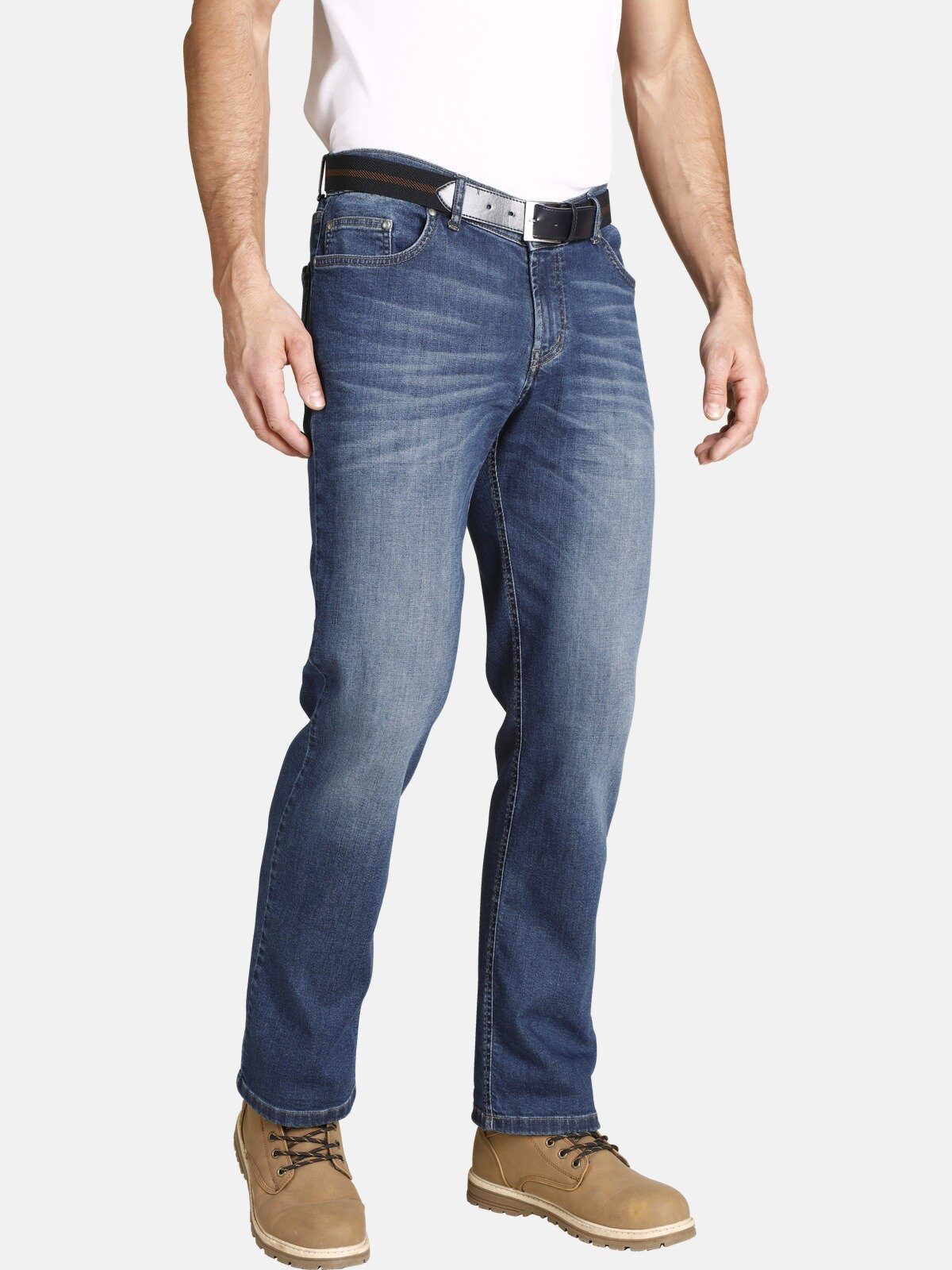 Jan Vanderstorm Comfort-fit-Jeans JOEL mit Gürtel blau