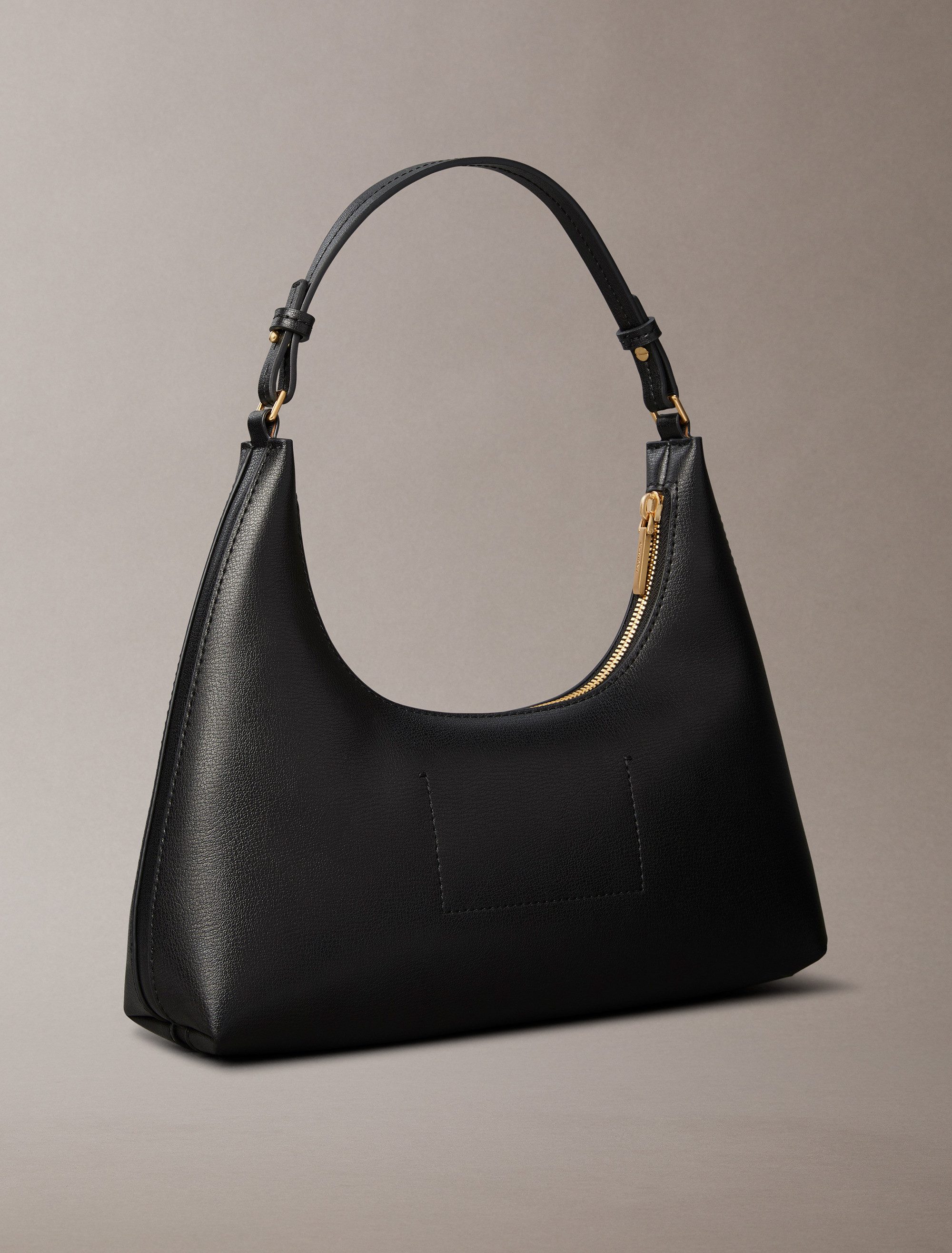 Calvin Klein Schultertasche FOIL LOGO SHOULDER BAG, Henkeltasche, Damen Handtasche, Hobo bag mit Logoschriftzug