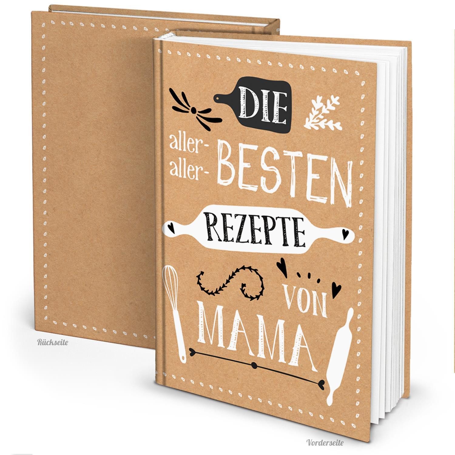 Logbuch-Verlag Geburtstagskarten Rezeptbuch REZEPTE VON MAMA - DIN A4 leeres Buch zum Selberschreiben