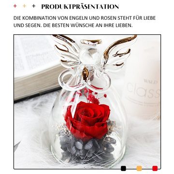 Kunstblume Handgefertigtes Glas ewiger Rosenengel Charakter, MAGICSHE, Geburtstag Valentinstag Frauen Mama Oma Freundin Engel Dekoration