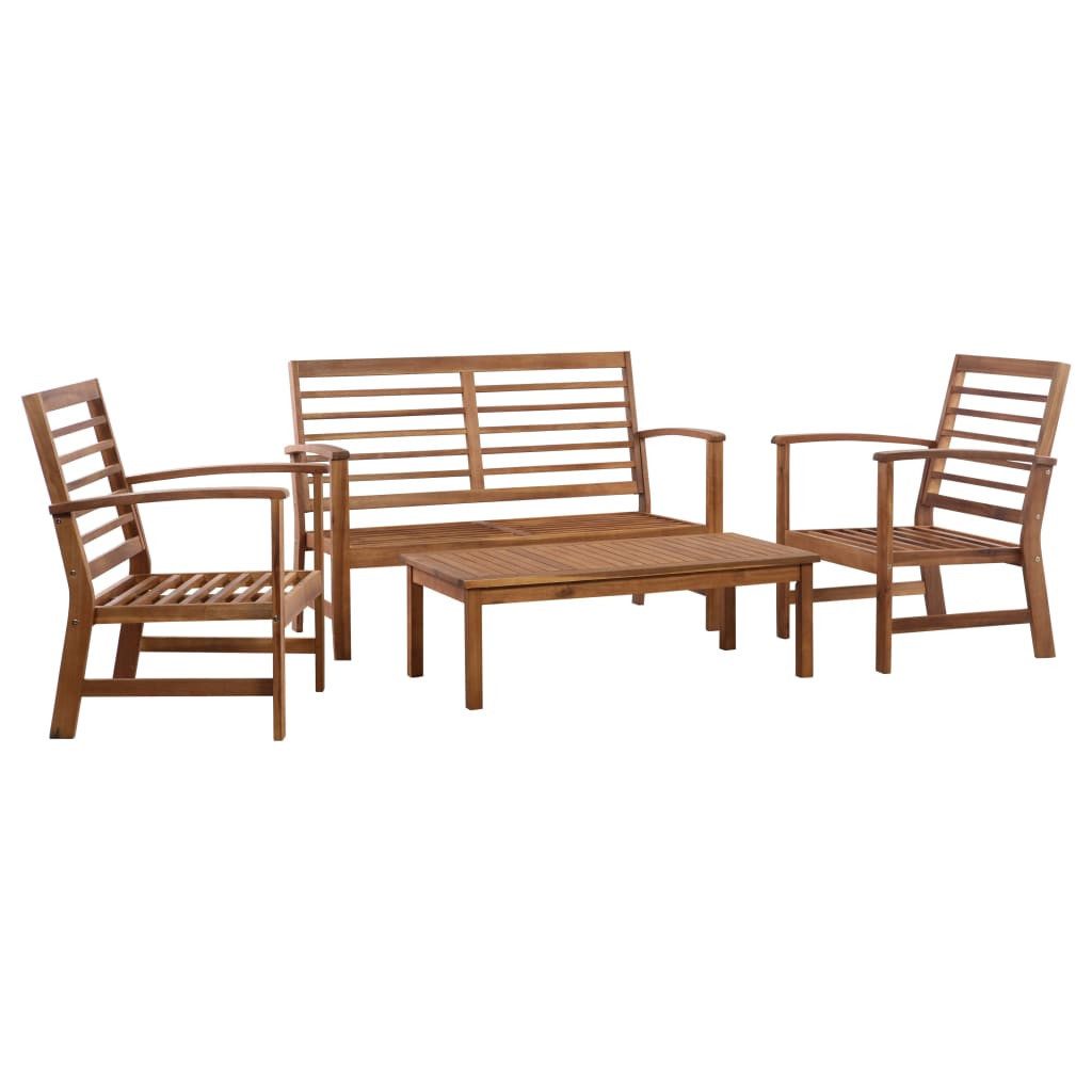 vidaXL Gartenlounge-Set Garten-Lounge-Set 4-tlg. Massivholz Akazie, (4-tlg)