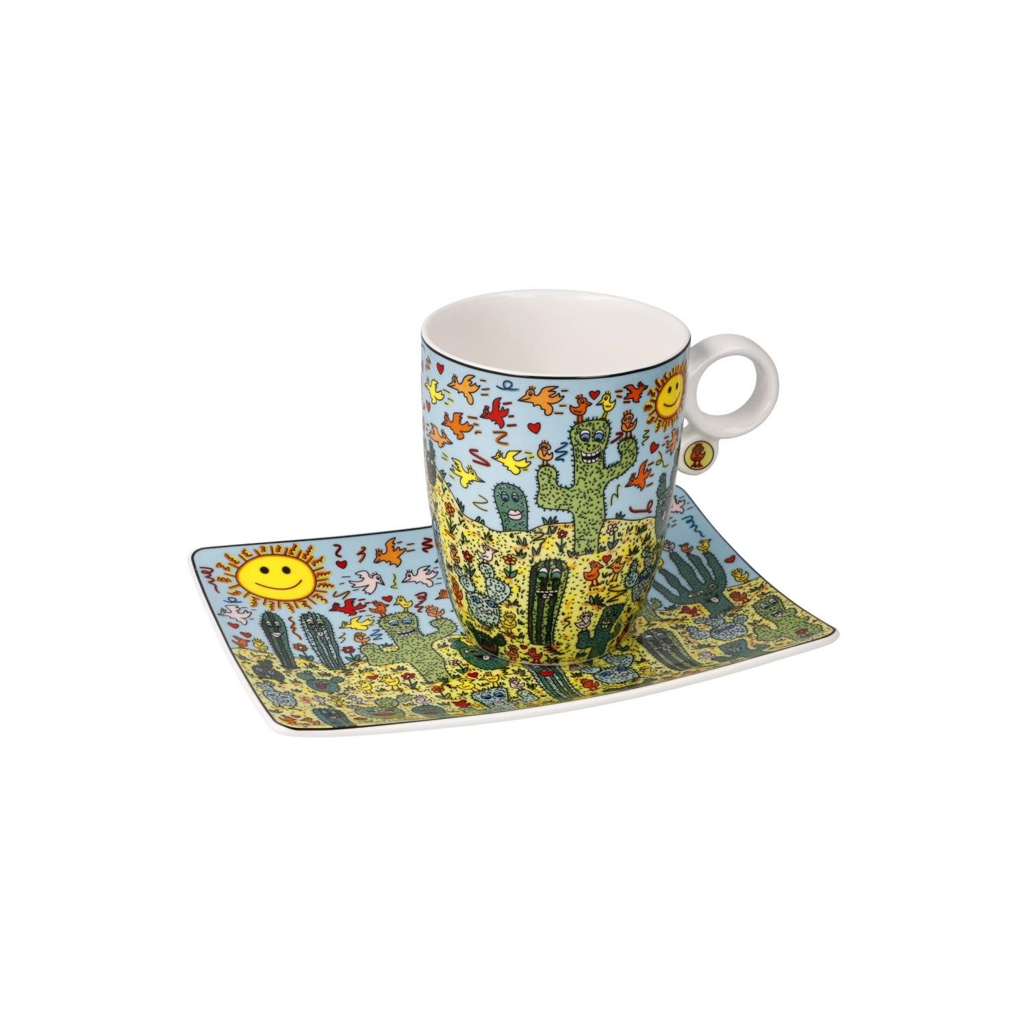 Goebel Espressotasse James Rizzi, Porzellan, Spülmaschinengeeignet, Mehrfarbig, Desert Life, H: 6.5cm
