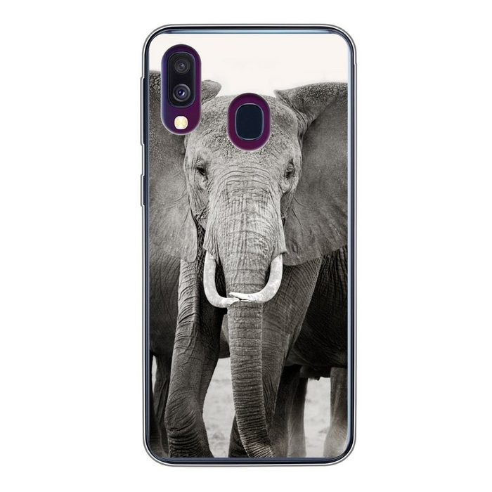 MuchoWow Handyhülle Optische Täuschung von Elefanten Handyhülle Samsung Galaxy A40 Smartphone-Bumper Print Handy
