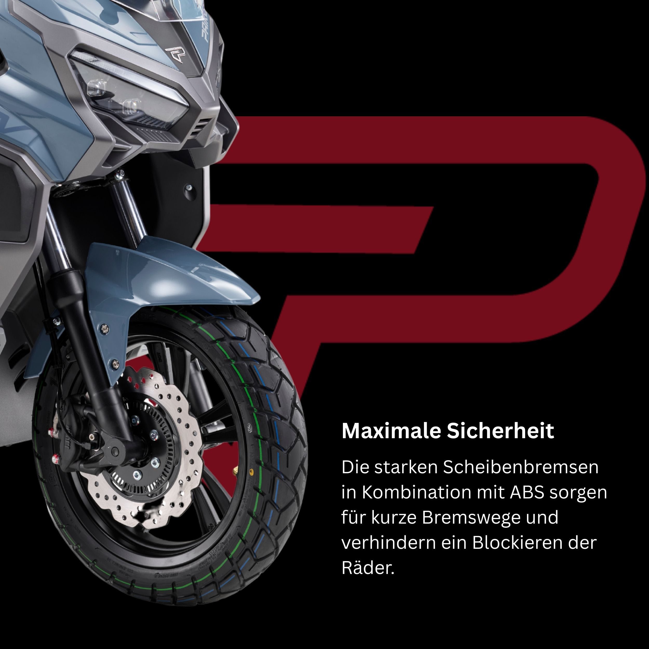 PRIKE Motorroller PRIKE XDV 125, E5+, Adventure, ADV Roller, 125 ccm, 95 km/h, Euro 5+, ABS, Windschutz, Heizgriffe, USB, EFI, digitales Display