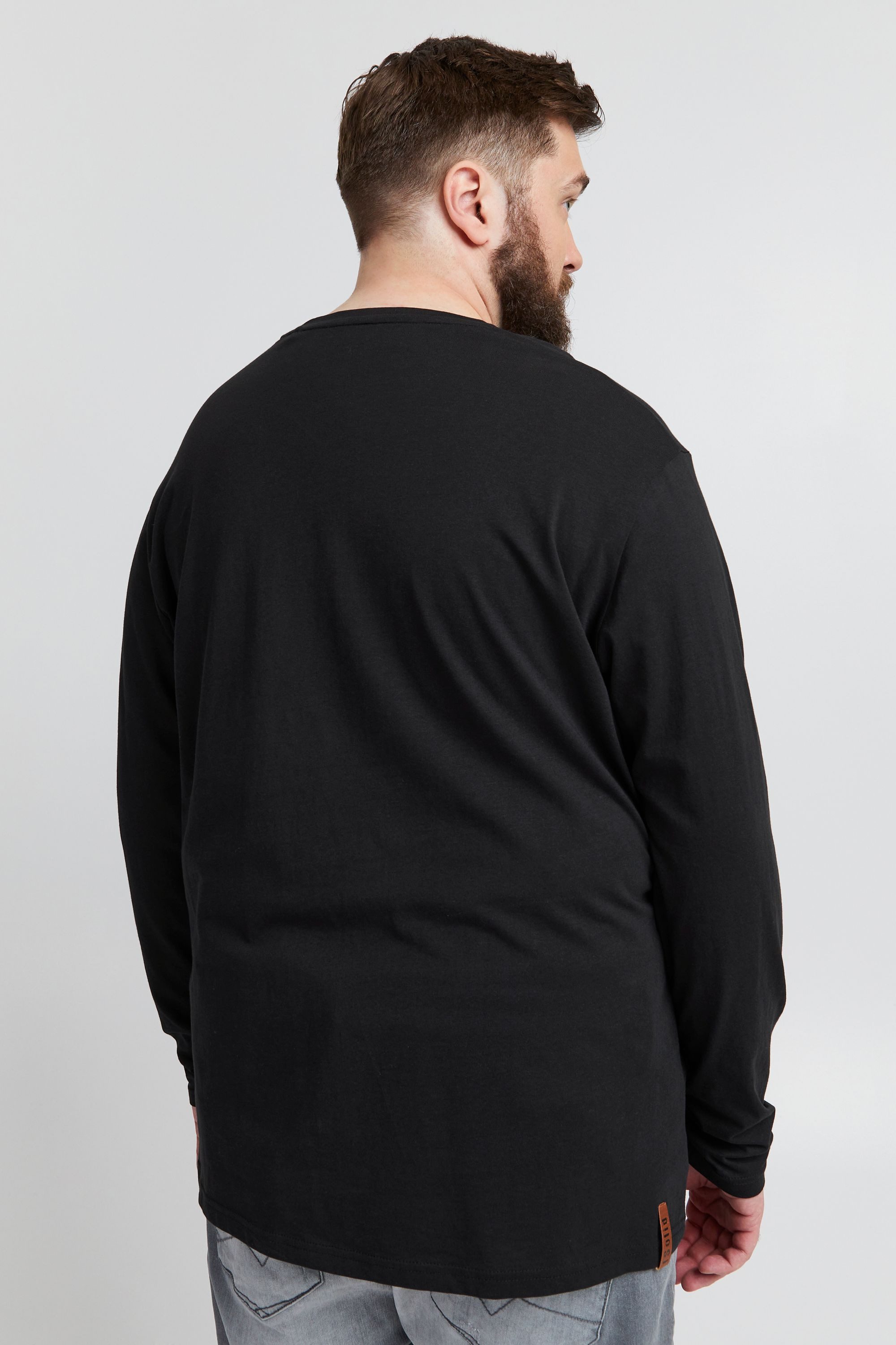 !Solid Longsleeve SDVolko Big & Tall Modisches Oberteil in großen Größen