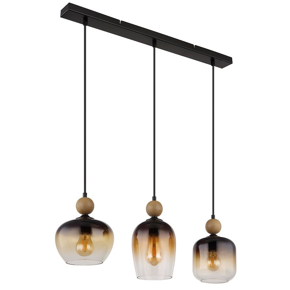 GLOBO LIGHTING Hängeleuchte, Pendelleuchte Hängelampe Deckenleuchte Esszimmerleuchte Glas Amber