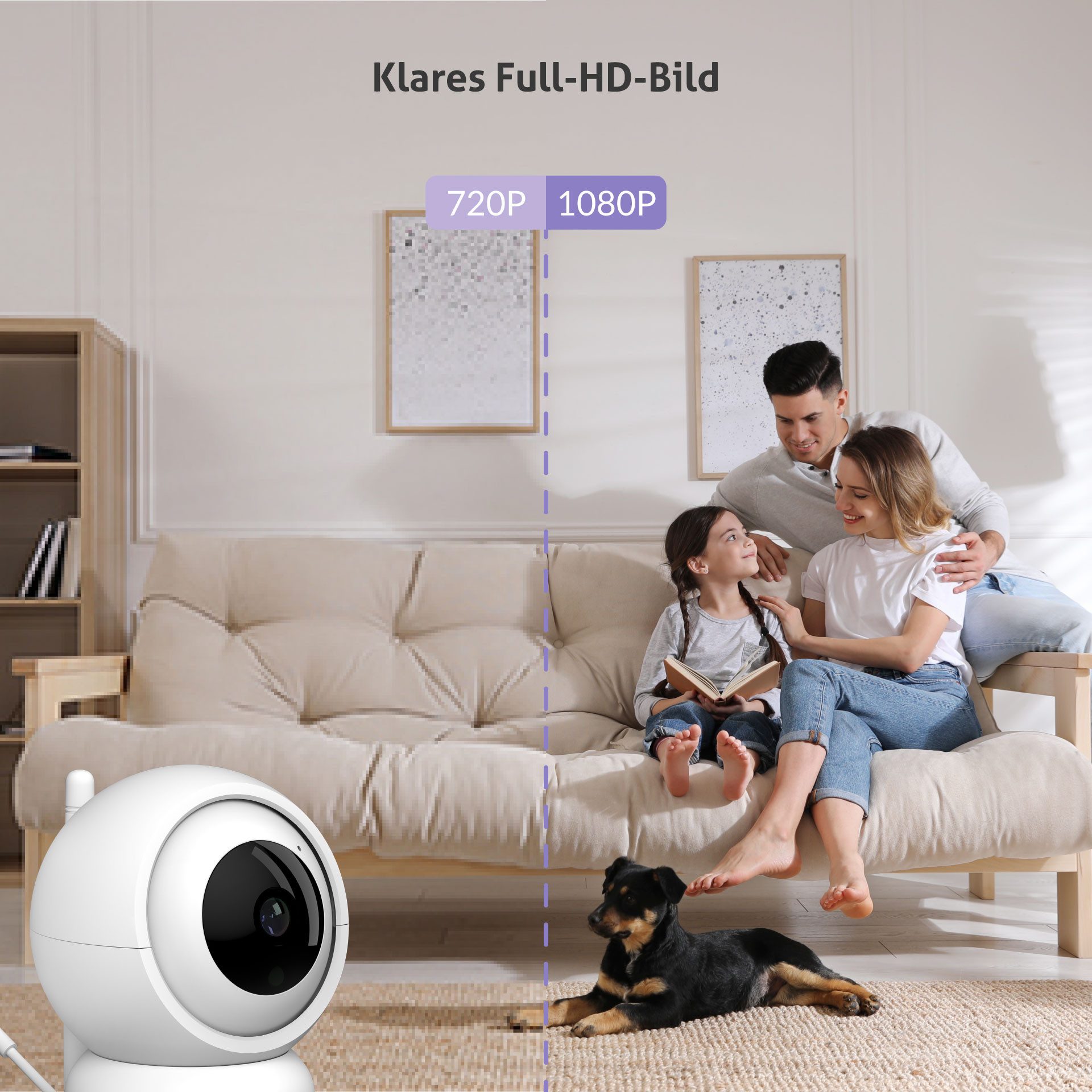 TrueLife Video-Babyphone NannyCam R3 Smart, 1-tlg., Babyeinheit, Klares Full HD-Bild, Unbegrenzte Reichweite, WiFi 2,4 GHz