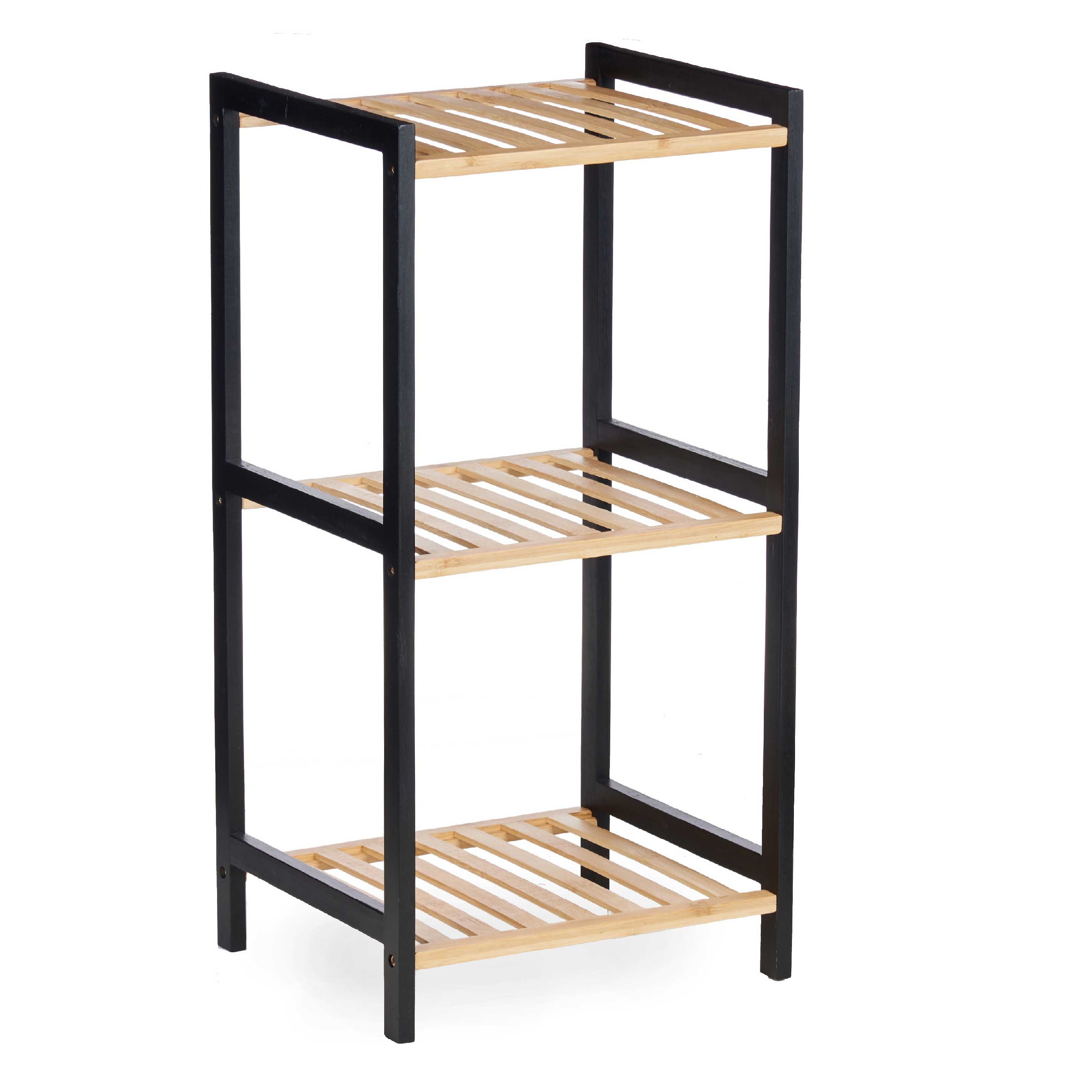 Berilo Regal Schmaler Bambusregal SQUARE, 35 x 30 x 70 cm