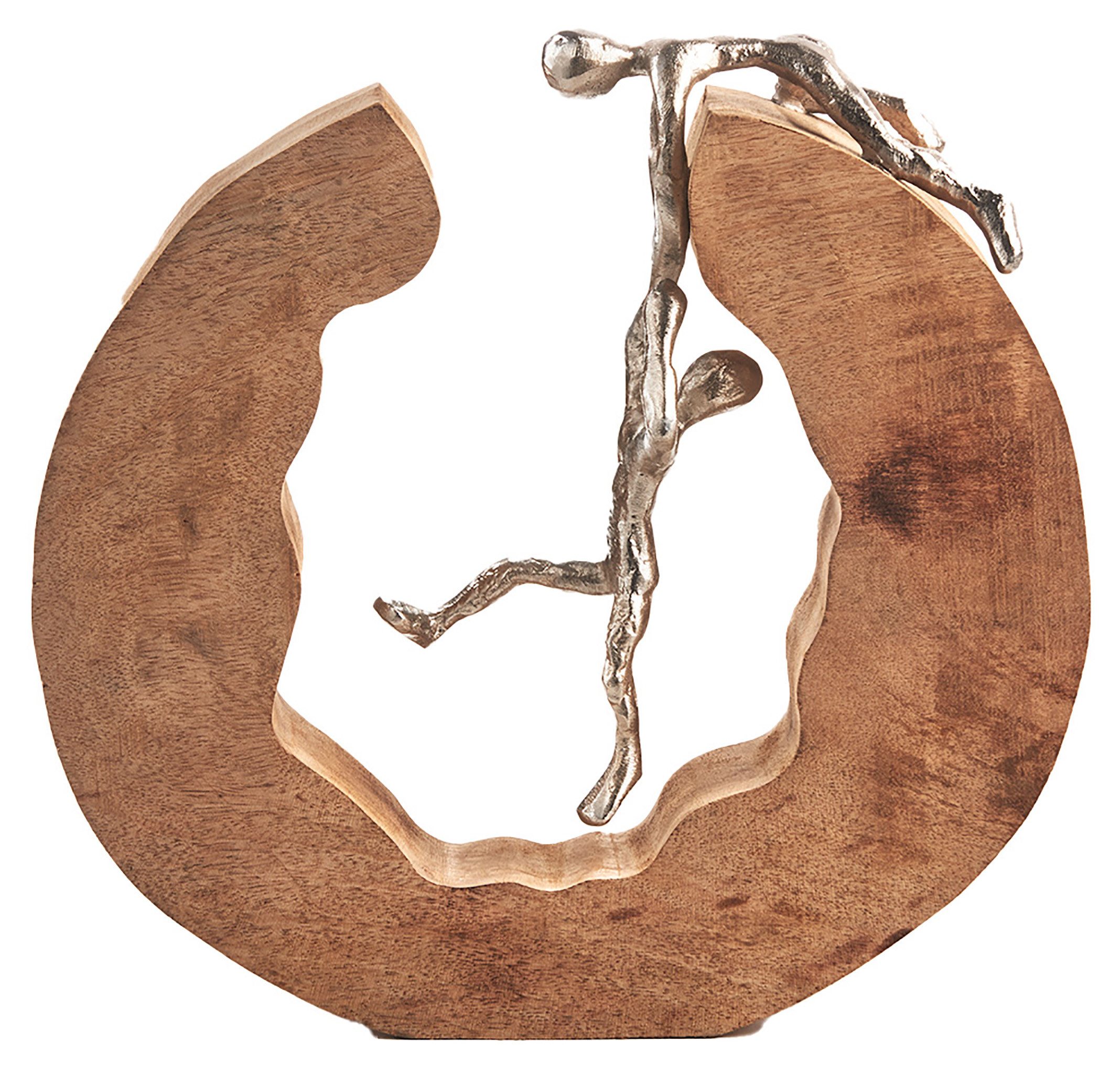 Kobolo Dekoobjekt Dekofigur Holzdeko Holzfigur TRUST, Holz und Metall Skulp günstig online kaufen