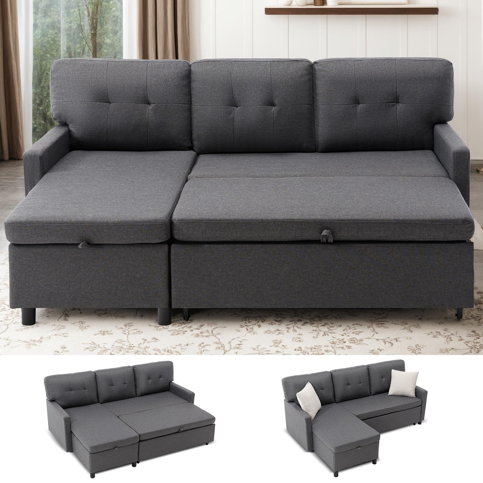 HOMYEDAMIC Schlafsofa 172 x 187 cm Schlafsofa 2-Sitzer Sofa Couch, Schlafsofa mit Matratze Variables Sofa Doppel-Liege