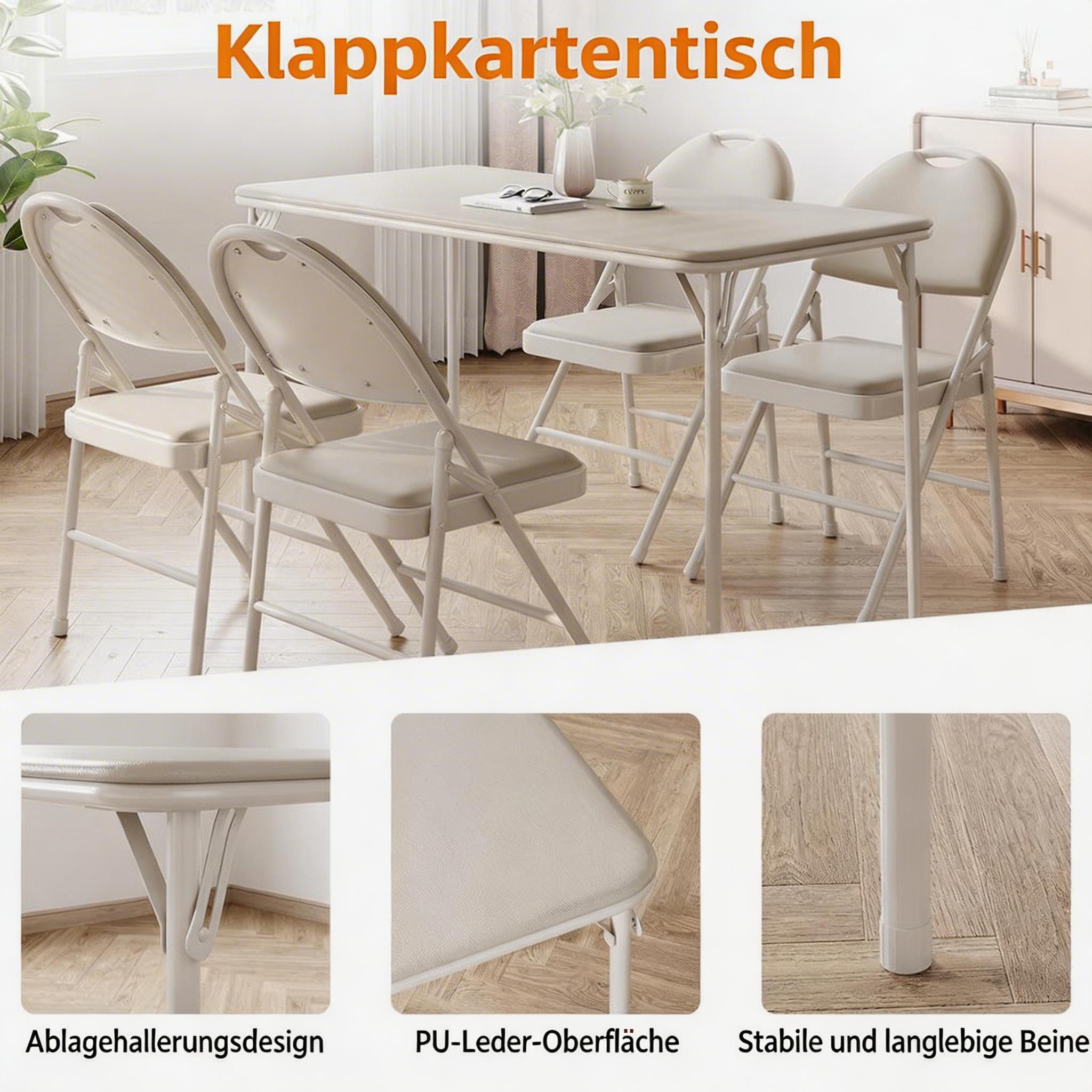 GarveeMore Klapptisch Campingtisch Partytisch Gartentisch Balkontisch 120x51x71cm – Bild 4 von 5
