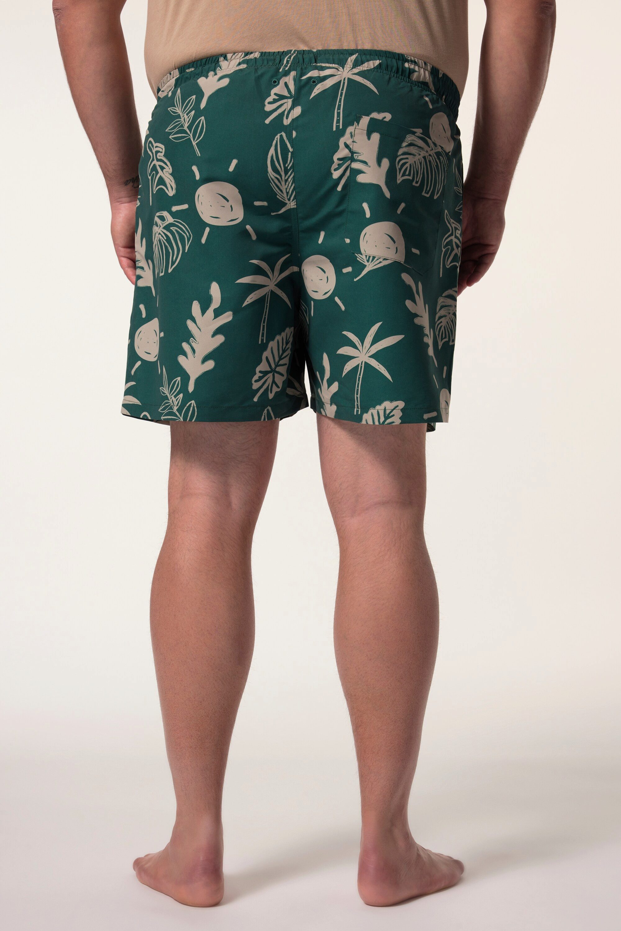 Men Plus Badehose Badeshorts Bauchfit Alloverprint 3 Taschen
