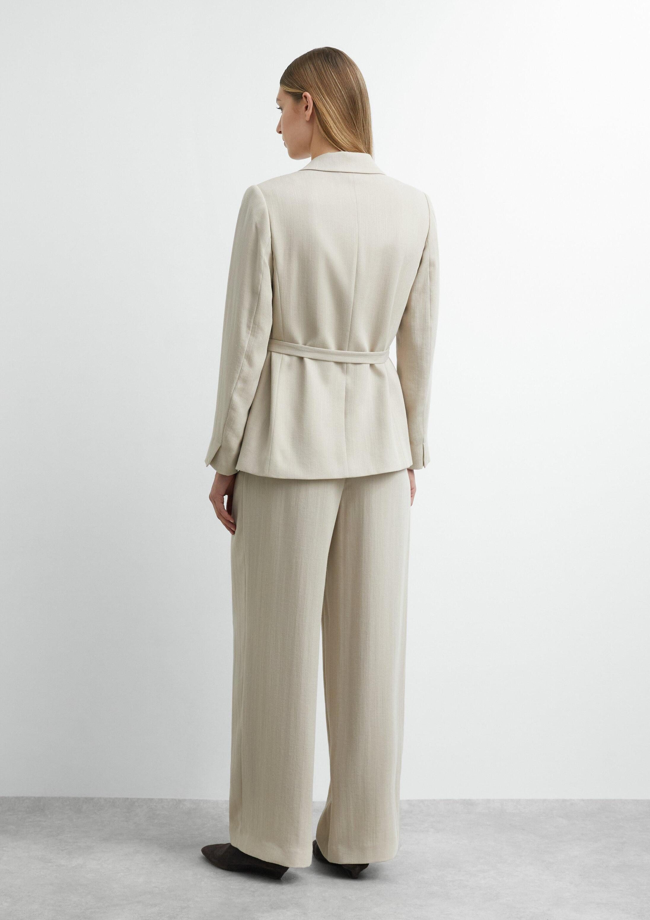 comma Chinos Hose Strukturierte Wide-Leg-Hose mit Faltendetail – Bild 3 von 5
