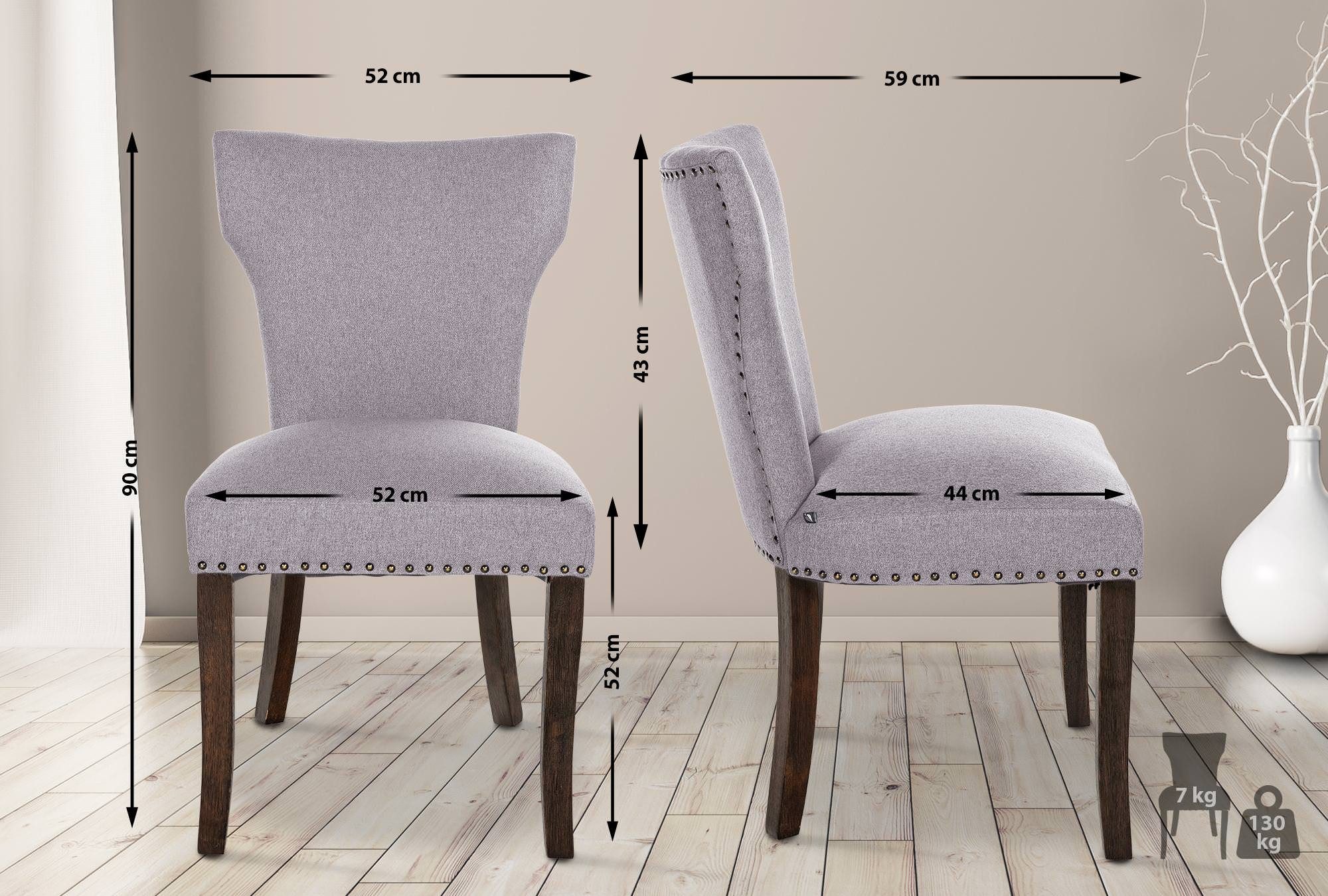 CLP Esszimmerstuhl Zadar (2er Set), Stoffbezug günstig online kaufen